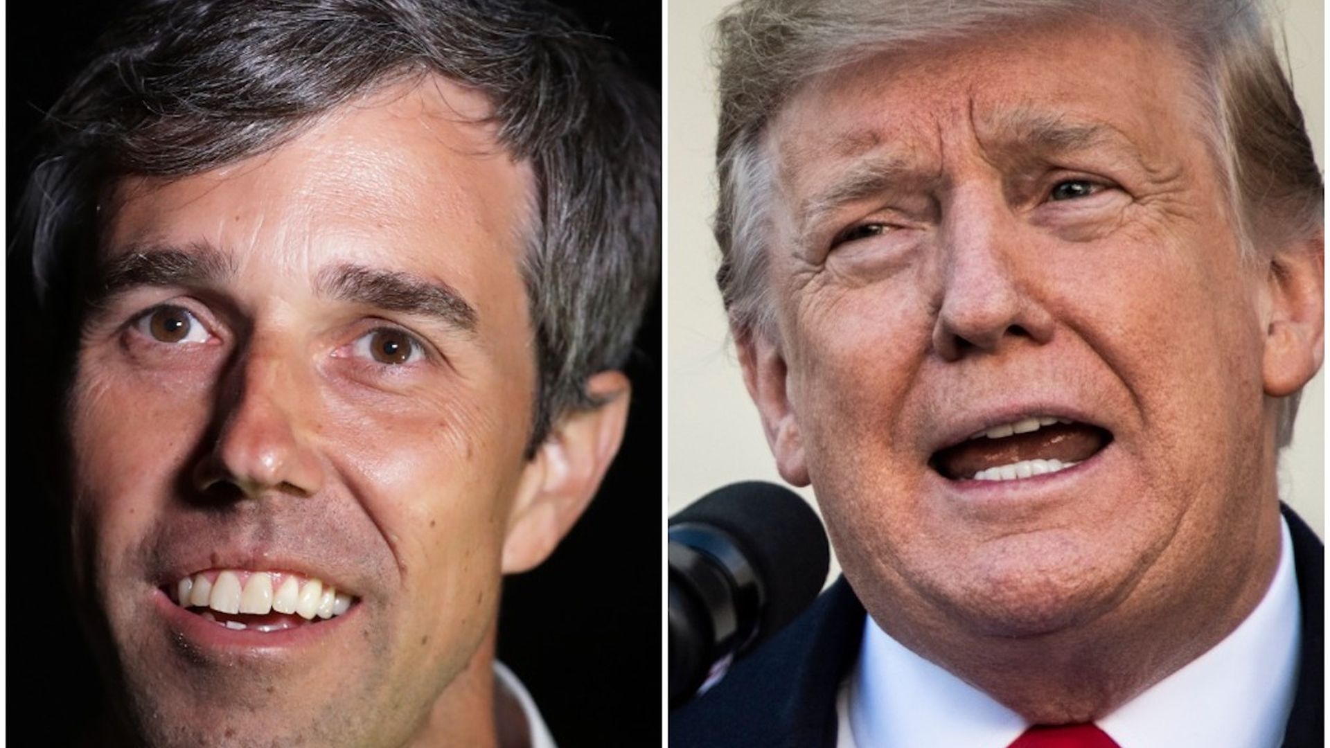 Beto O'Rourke and Donald Trump