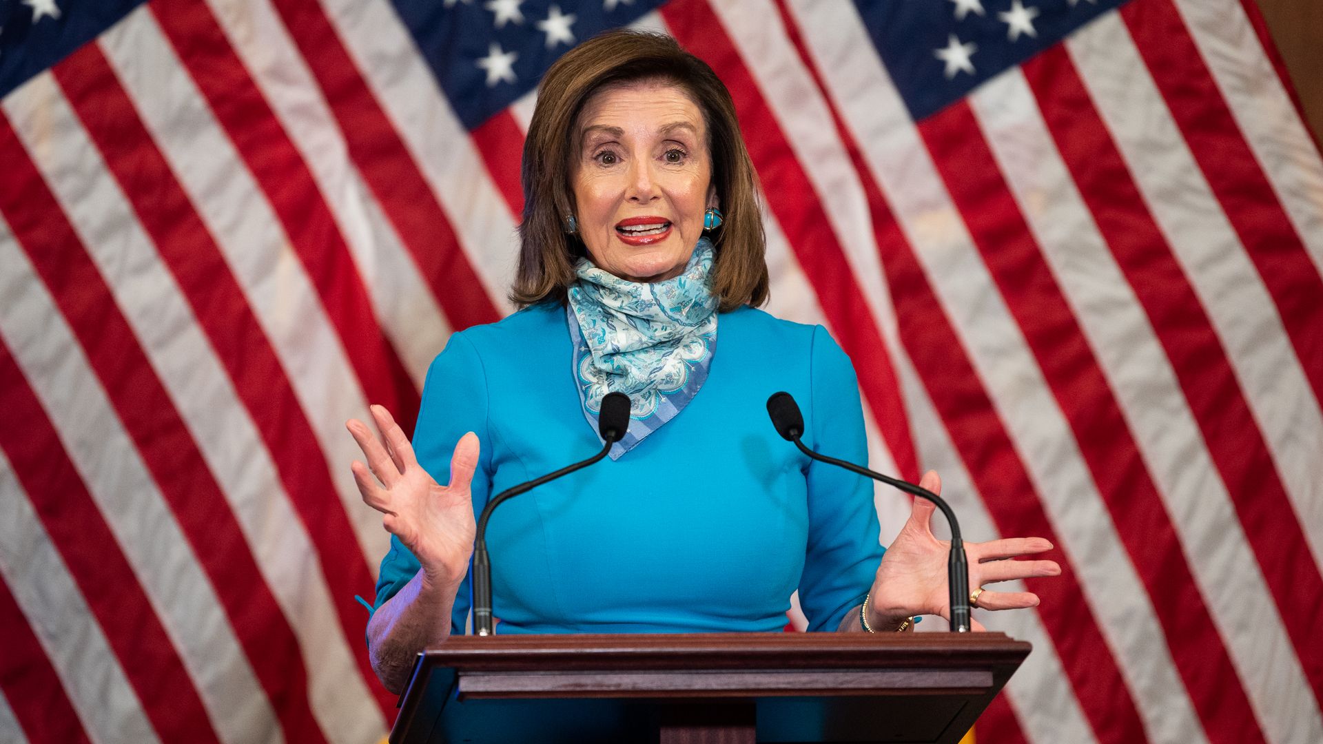 U.S. Representative Nancy Pelosi (D-CA) speaks at her weekly press conference