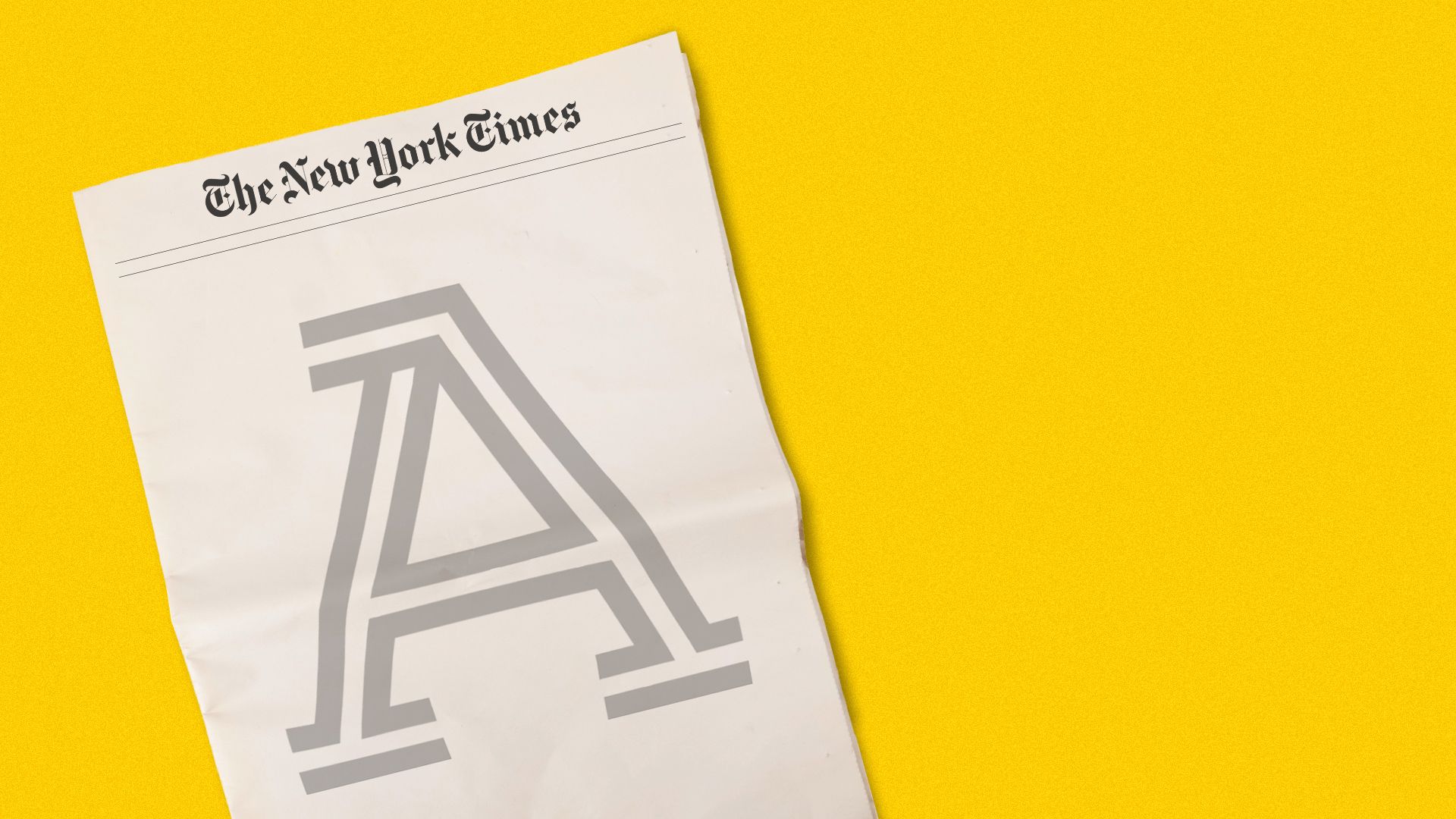 Illustration of a New York Times print newspaper with The Athletic logo on the front page
