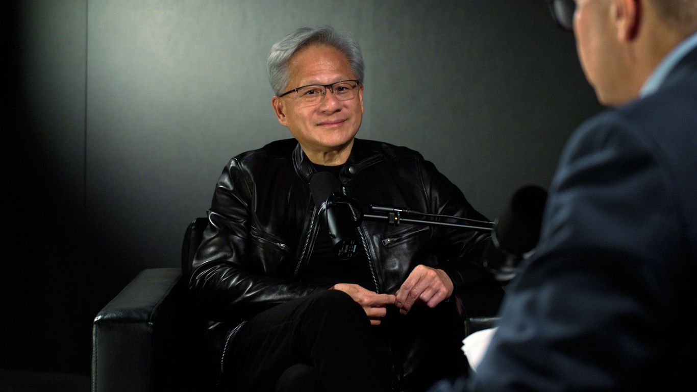 Cover image for Axios interview: Jensen Huang is AI's anti-doom evangelist