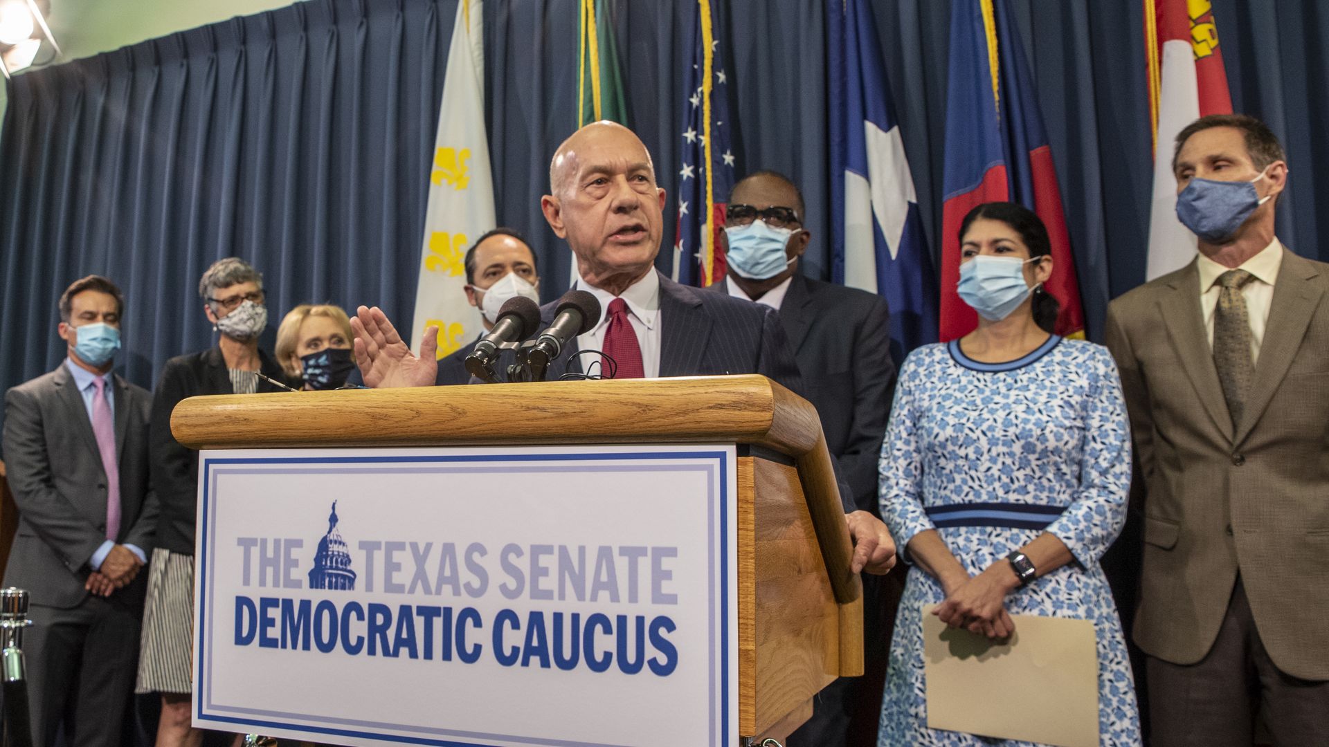 State Senator John Whitmire, a Democrat from Texas, speaks during a news conference at the Texas State Capitol in Austin, Texas, U.S., on Wednesday, July 21