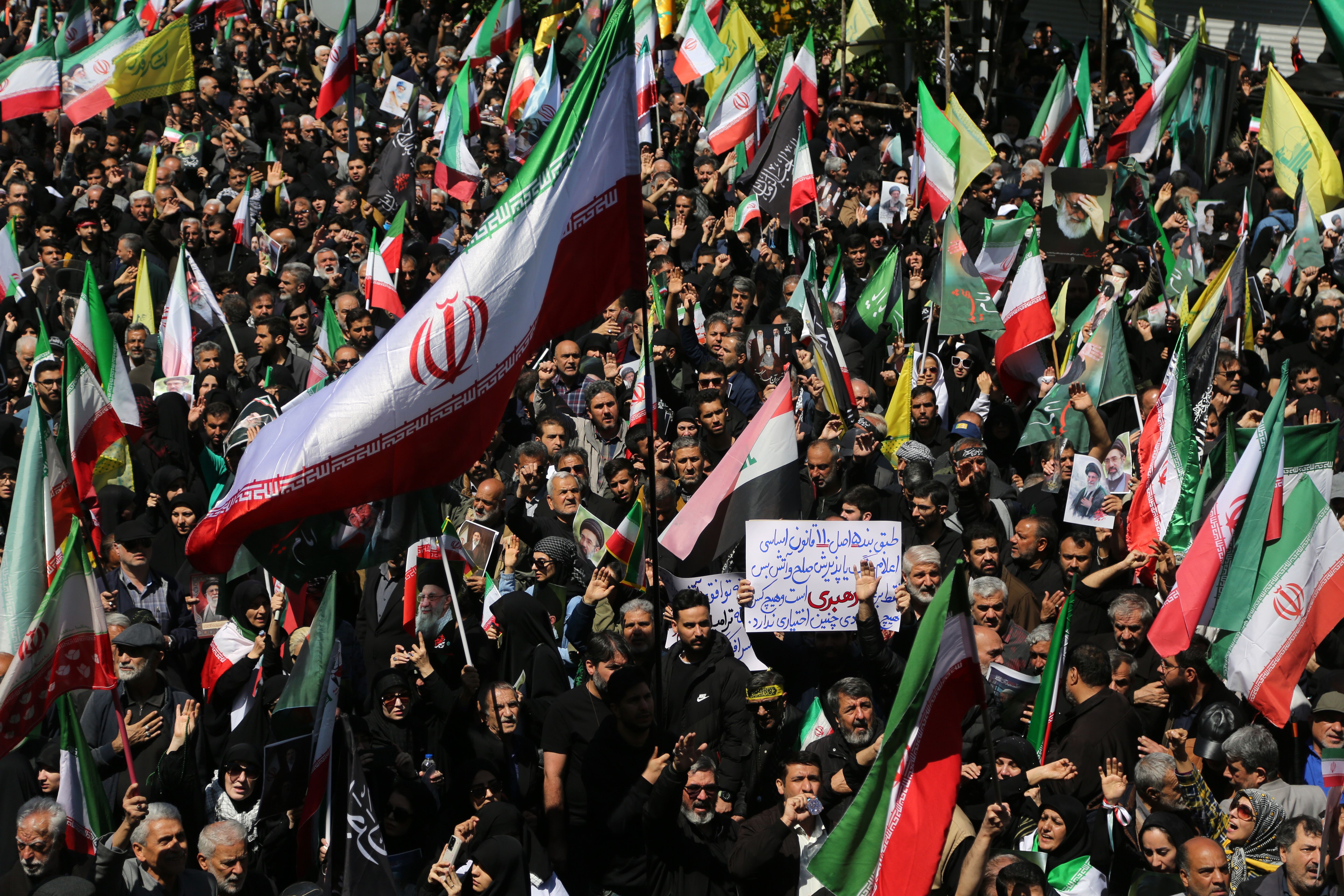 Thousands of Iranians turned out in Tehran yesterday for a memorial march marking 40 days since the death of Supreme Leader Ali Khamenei. Photo: Fatemeh Bahrami/Anadolu via Getty Images