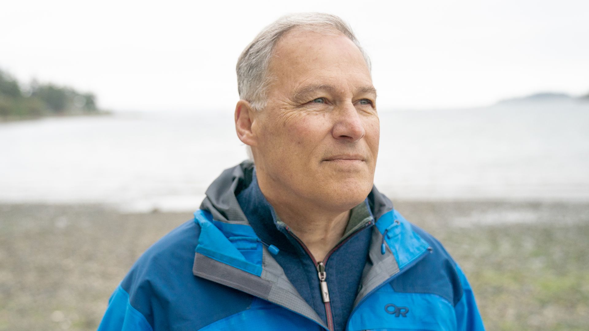 . Jay Inslee of Washington state photographed on Monday, May 13, 2019, on Bainbridge Island, Wash.