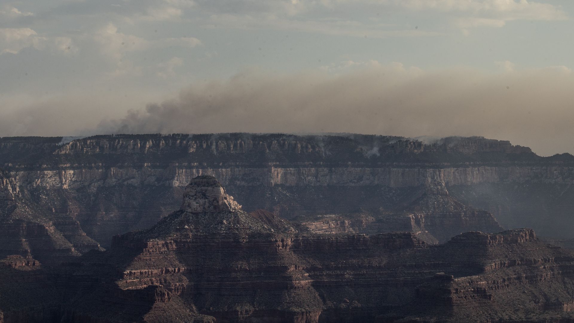Smoke above the Grand Canyon.