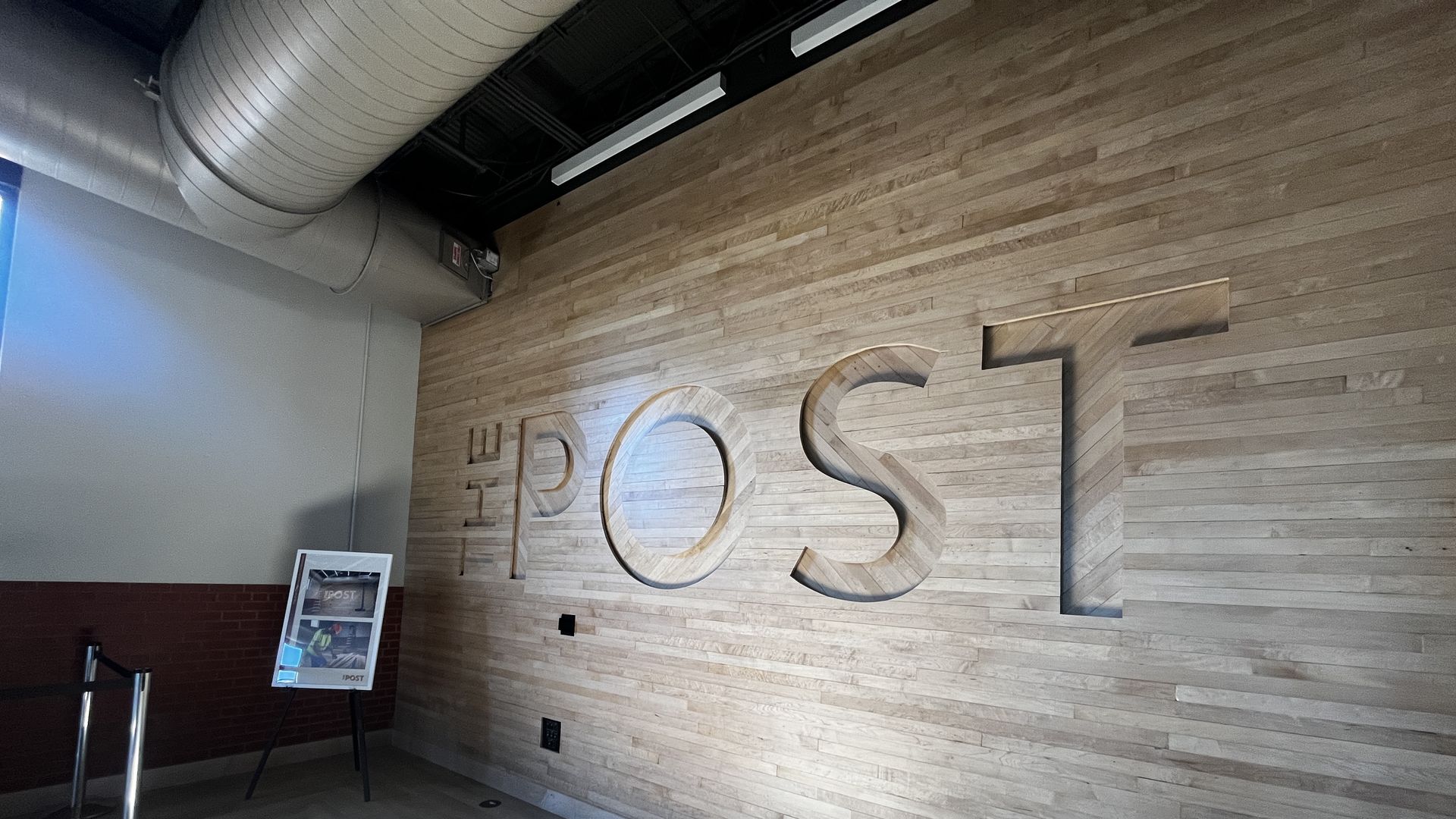 A wall that says, "The Post."