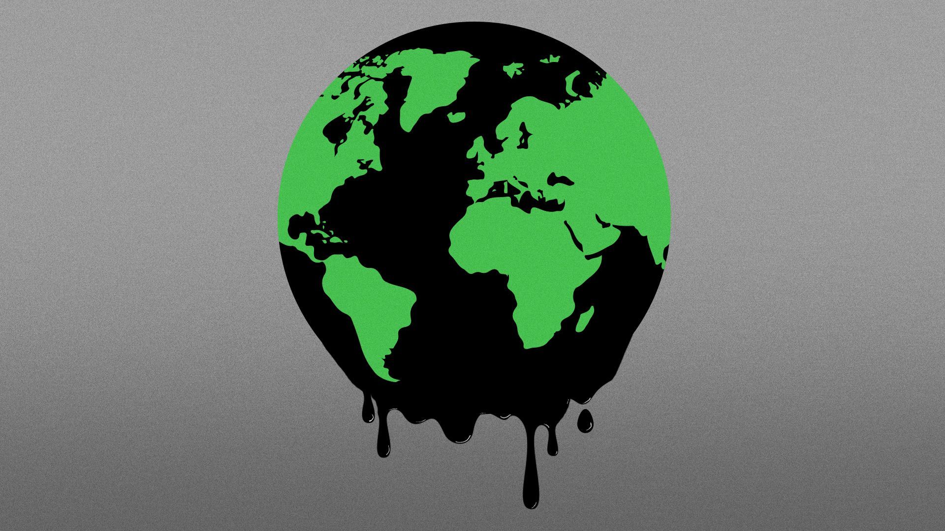 Illustration of an earth dripping in oil. 