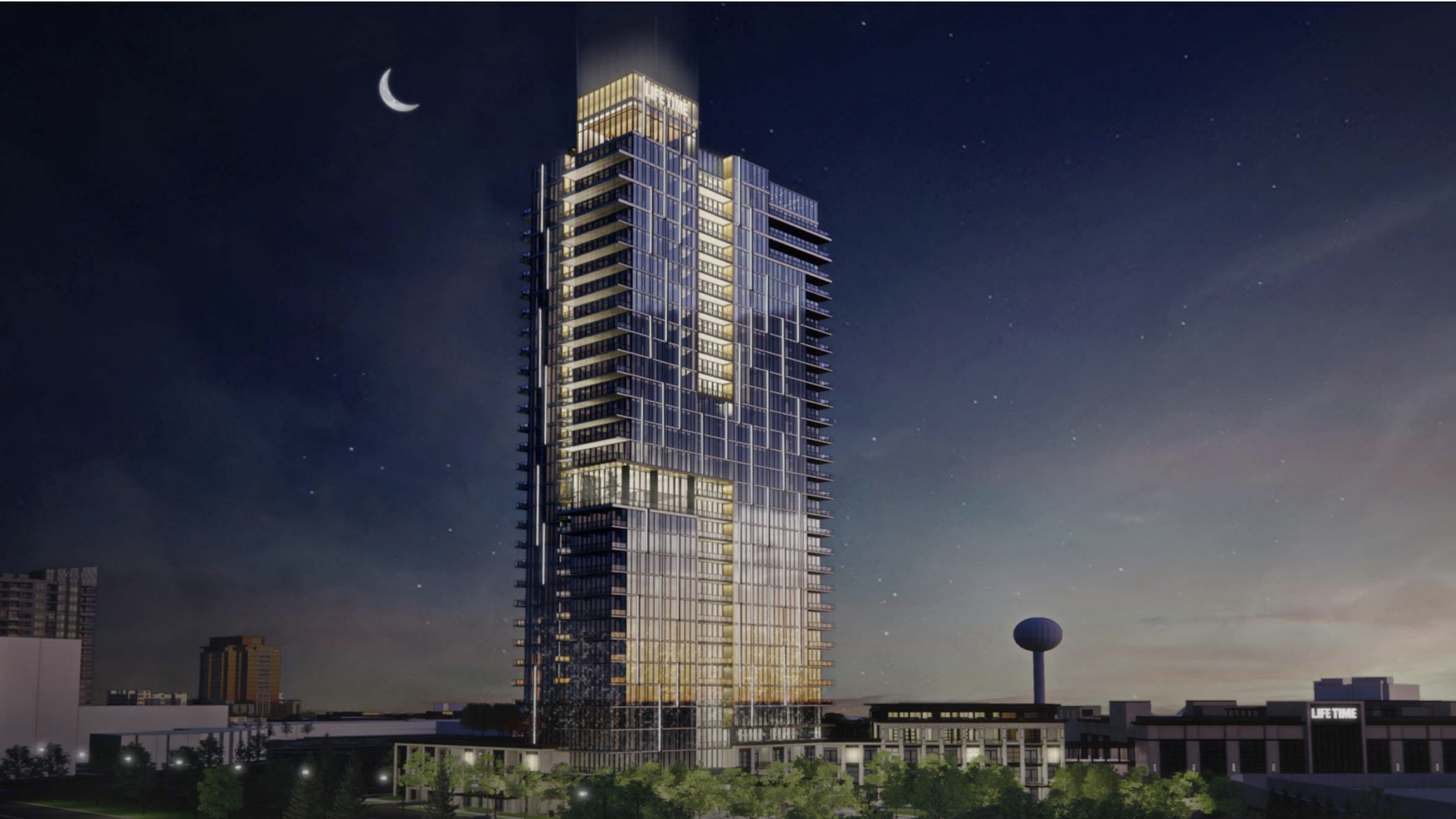 A rendering of a tower