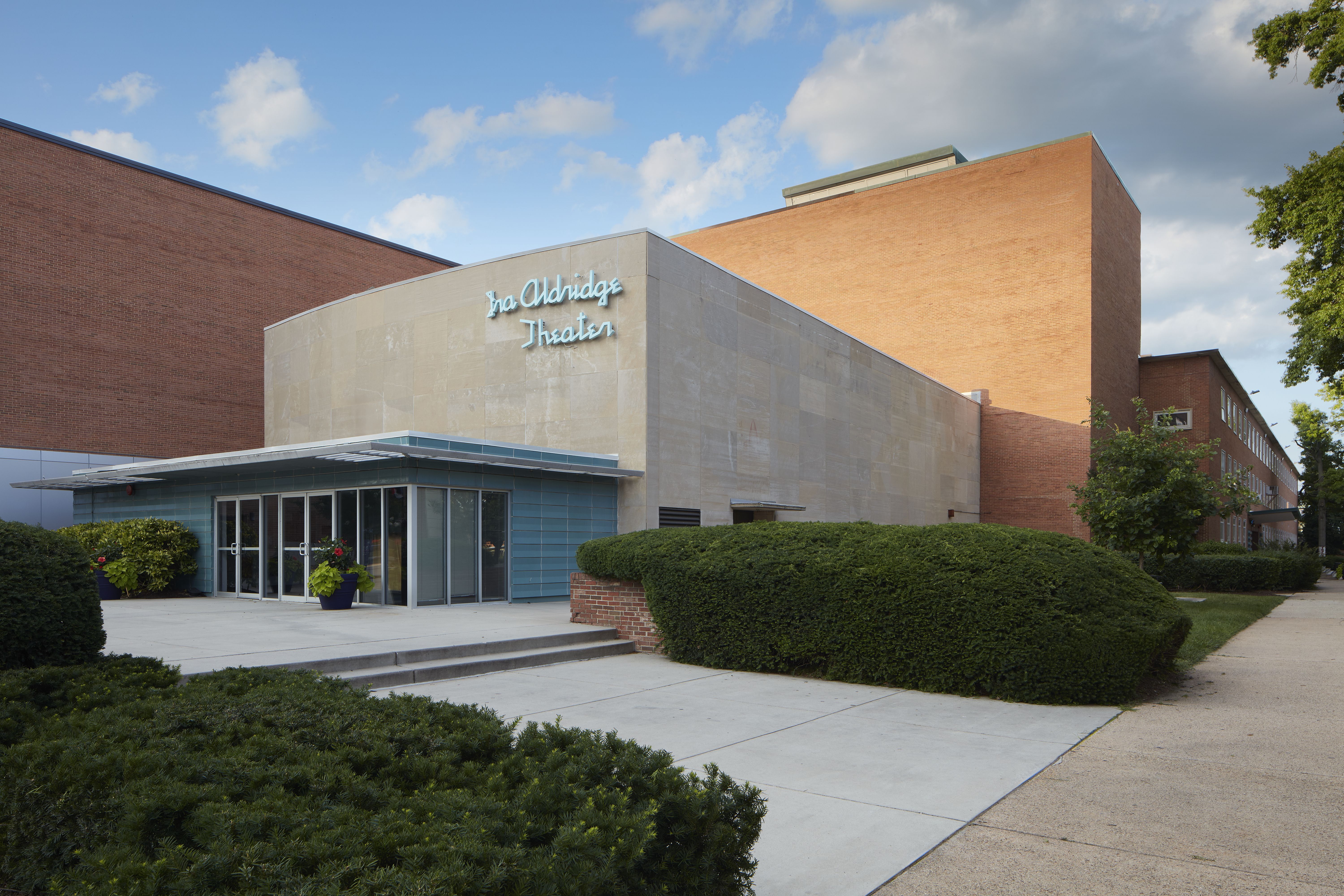 The exterior of the Ira Aldridge Theater