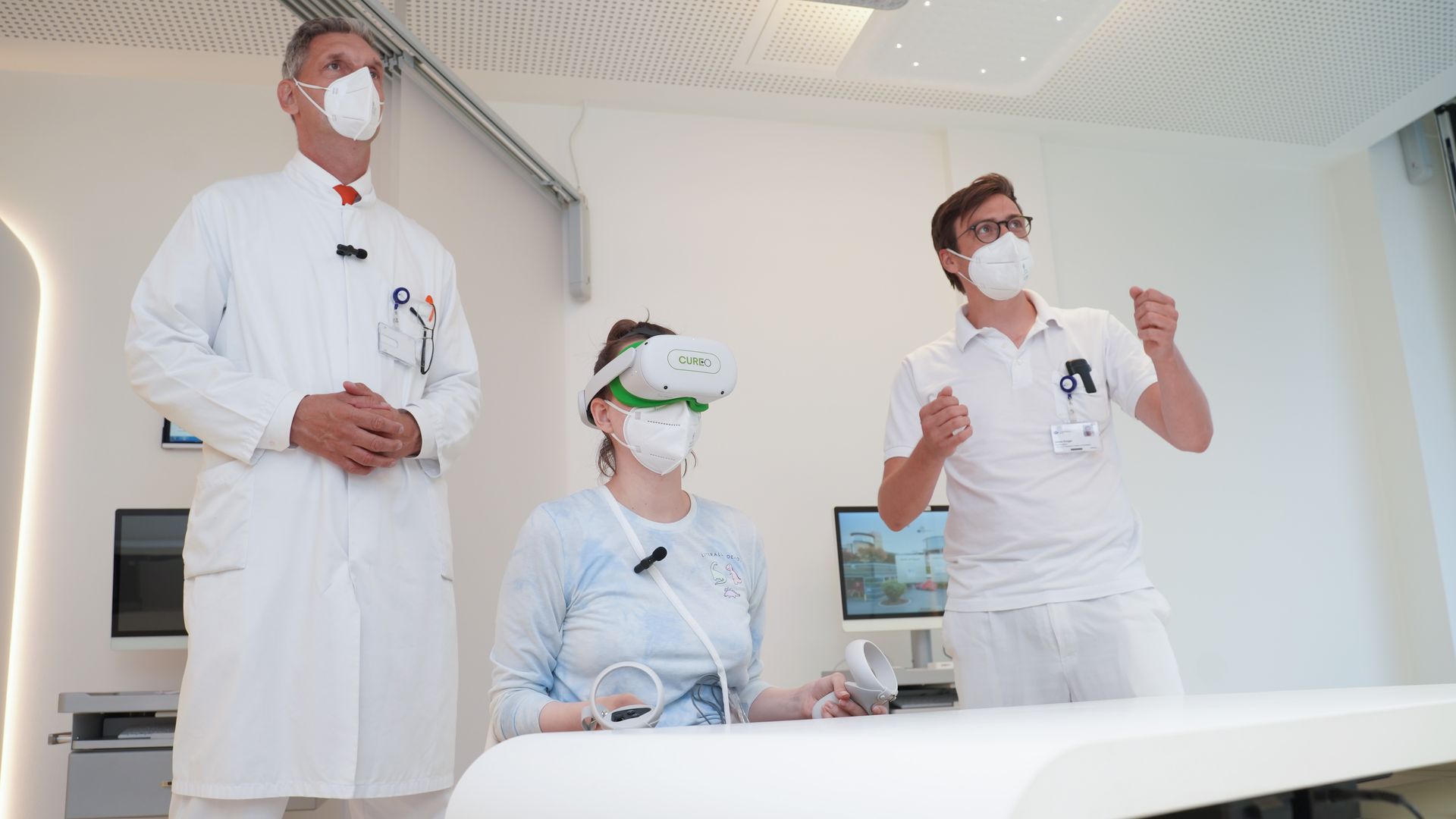 A Long Covid patient during digital therapy at the Clinic for Neurology in Berlin, Germany.