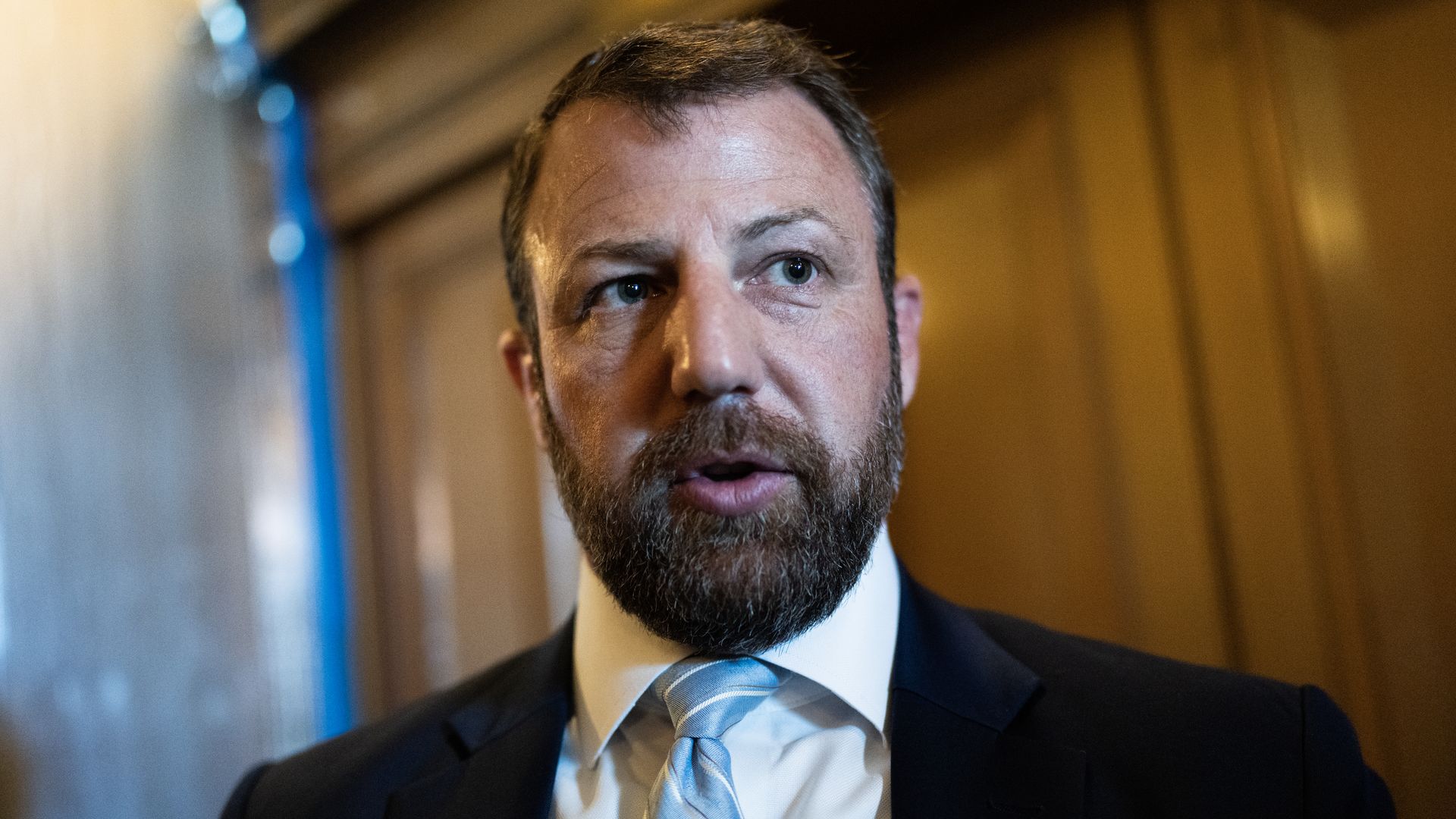  Sen. Markwayne Mullin (R-Okla.) in Washington, D.C., in April 2024.