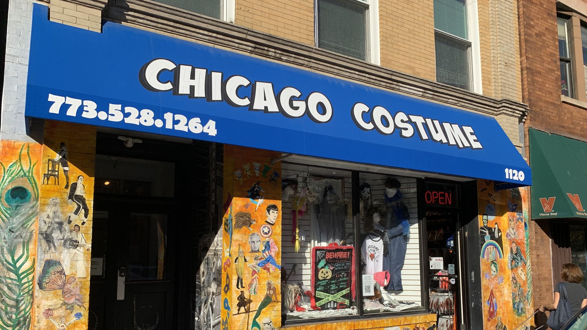 Photo of the front of a costume store.