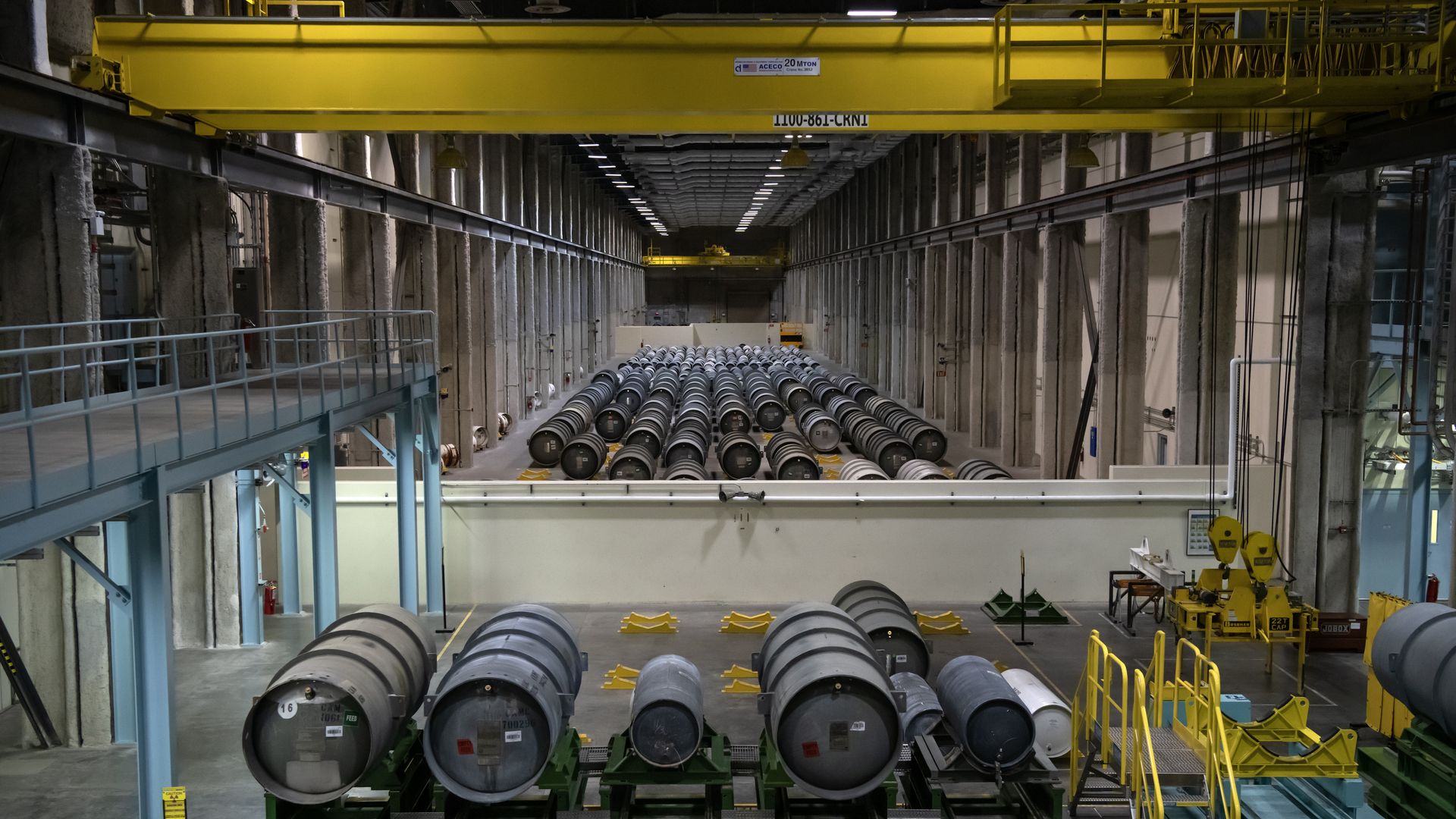 Canisters of enriched uranium