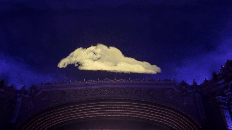 A ight show on a ceiling.