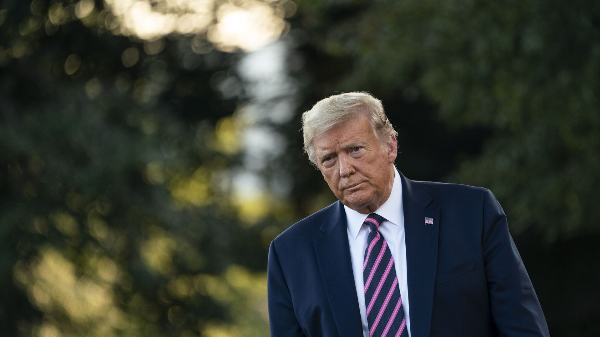 President Donald Trump exits the Oval Office and walks to Marine One on the South Lawn of the White House on September 22, 2020 in Washington, DC.