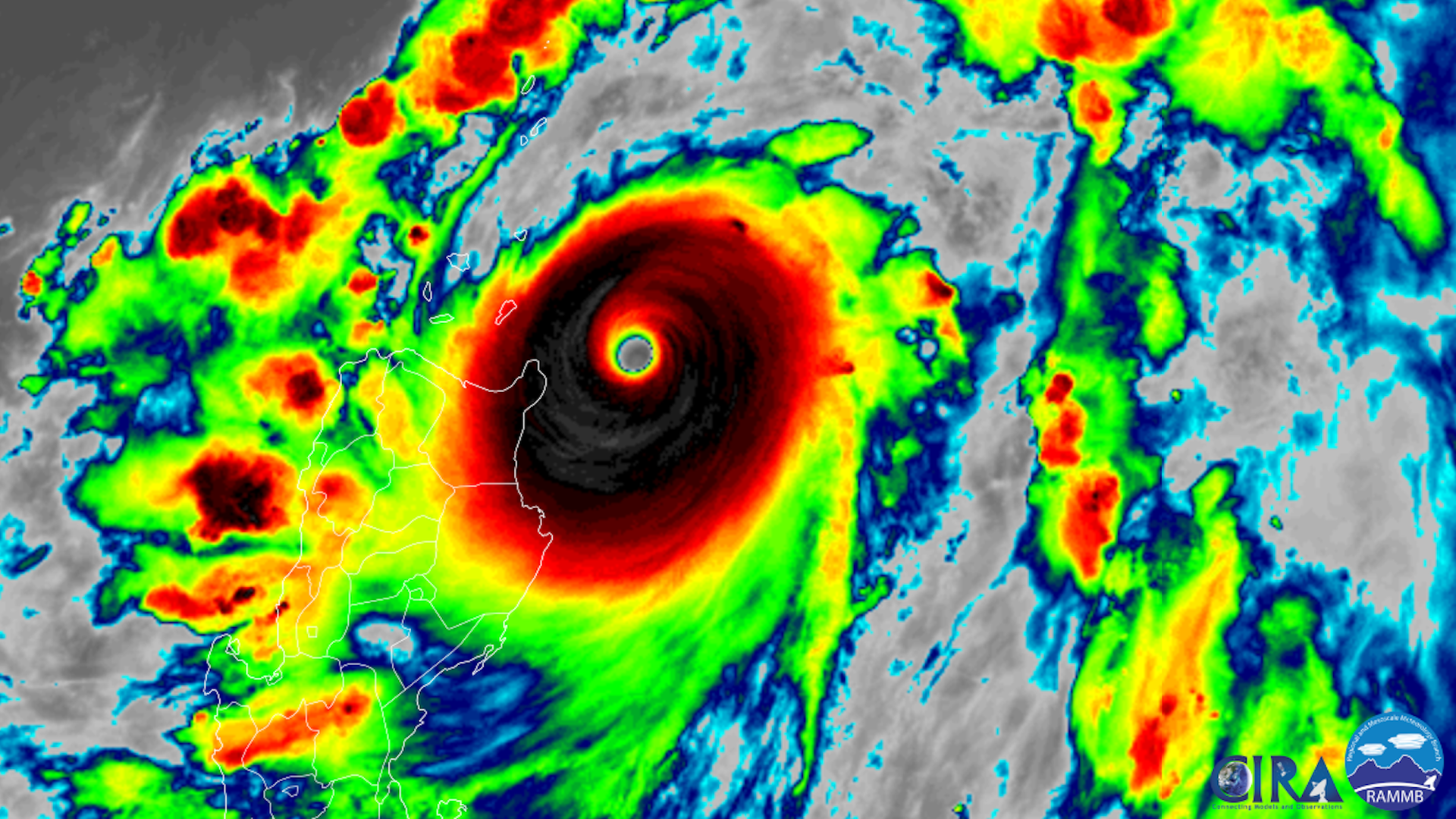 Satellite image of a Category 5 Super Typhoon Chanthu.