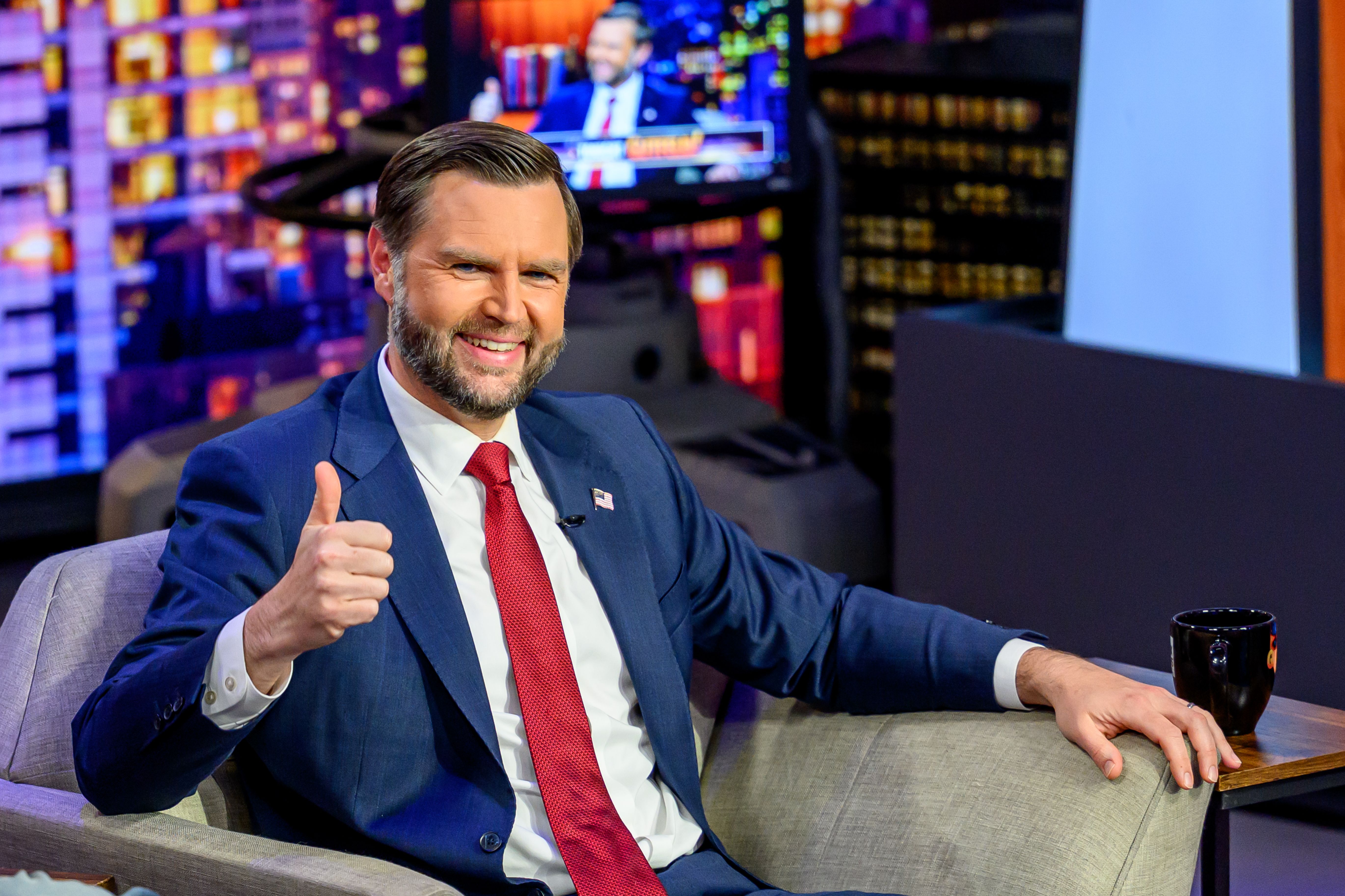 : Vice President of the United States JD Vance discusses new his book "Communion: Finding My Way Back to Faith" as he visits "Gutfeld!" at Fox News Channel Studios on June 16, 2026 in New York City. (Photo by Roy Rochlin/Getty Images)