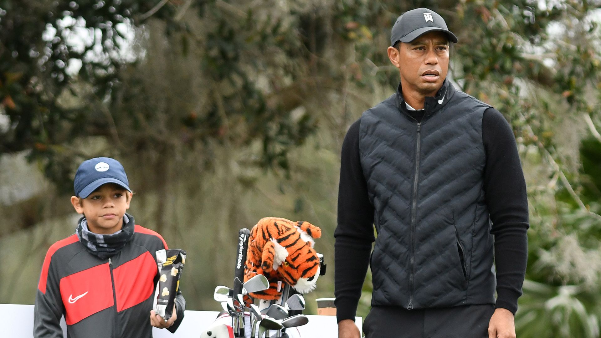 Tiger Woods and his son Charlie competing at the PNC Championship in 2020.