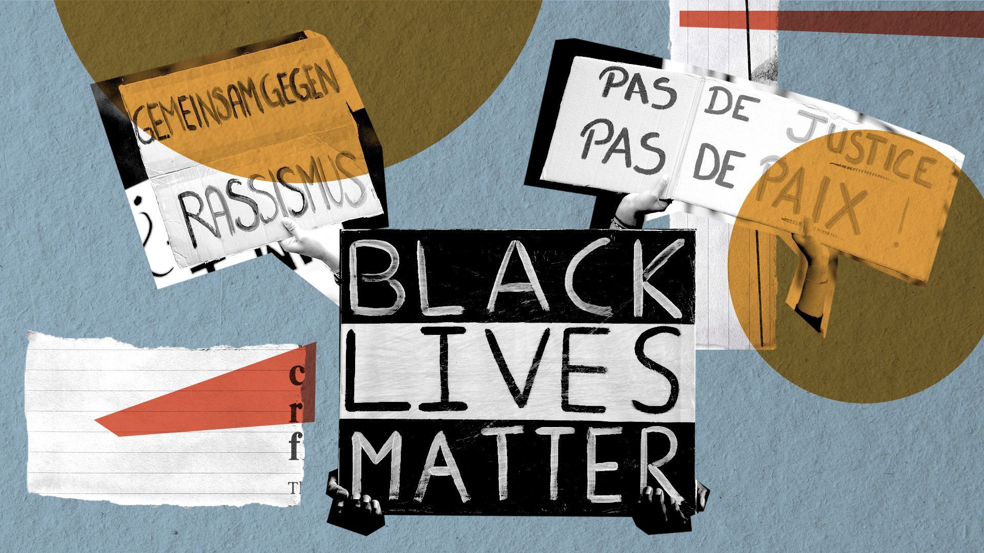 Black Lives Matter signs in different languages