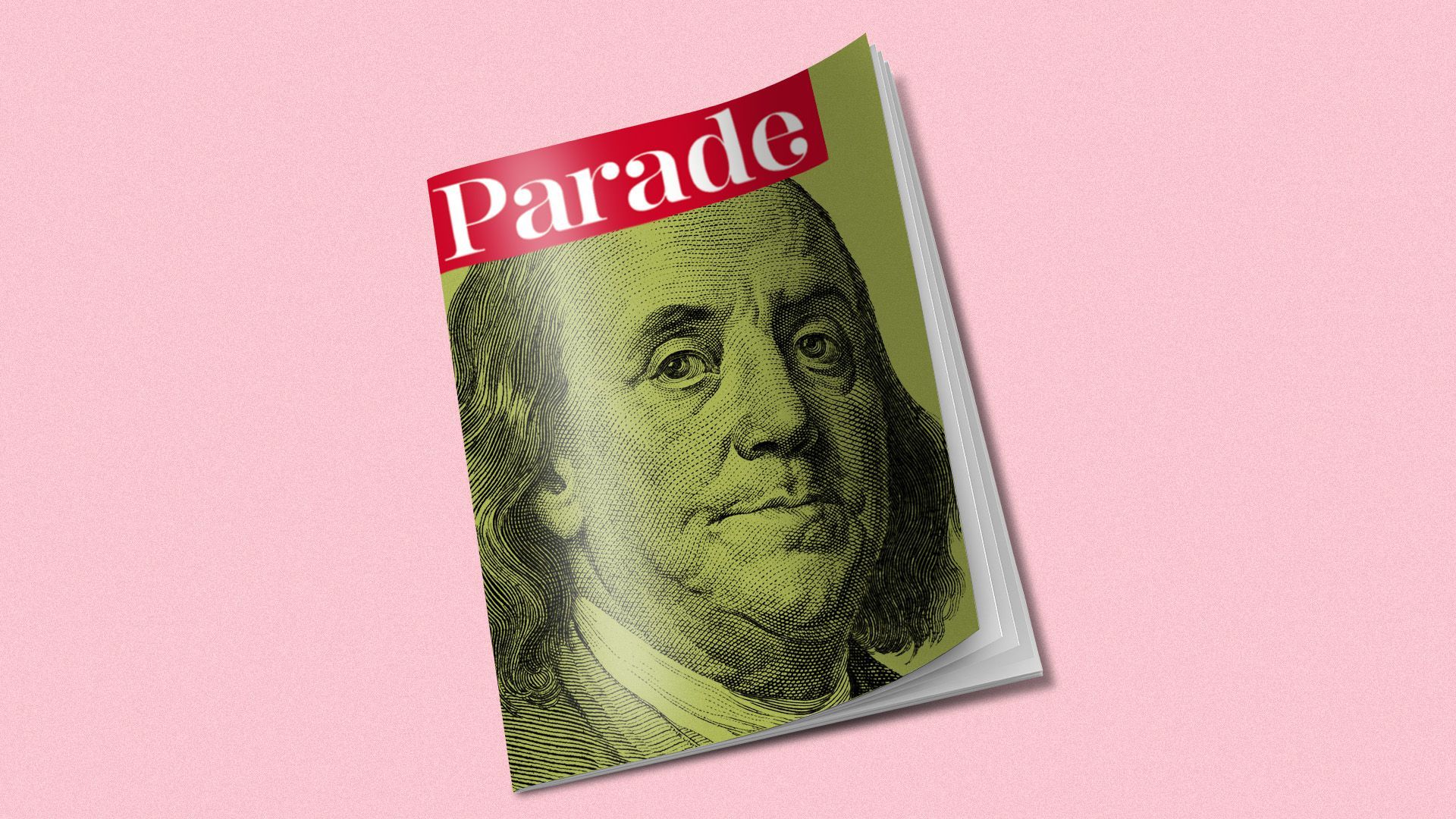 Illustration of a Parade Magazine cover featuring Benjamin Franklin