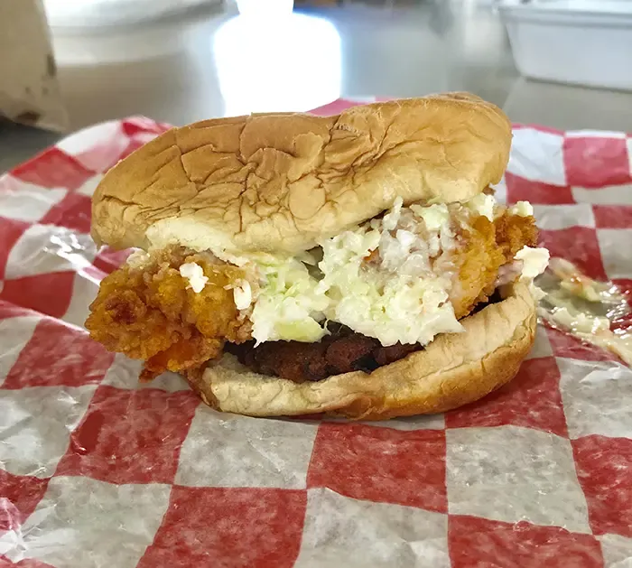 Calabash burger from Bennett's Grill in Calabash