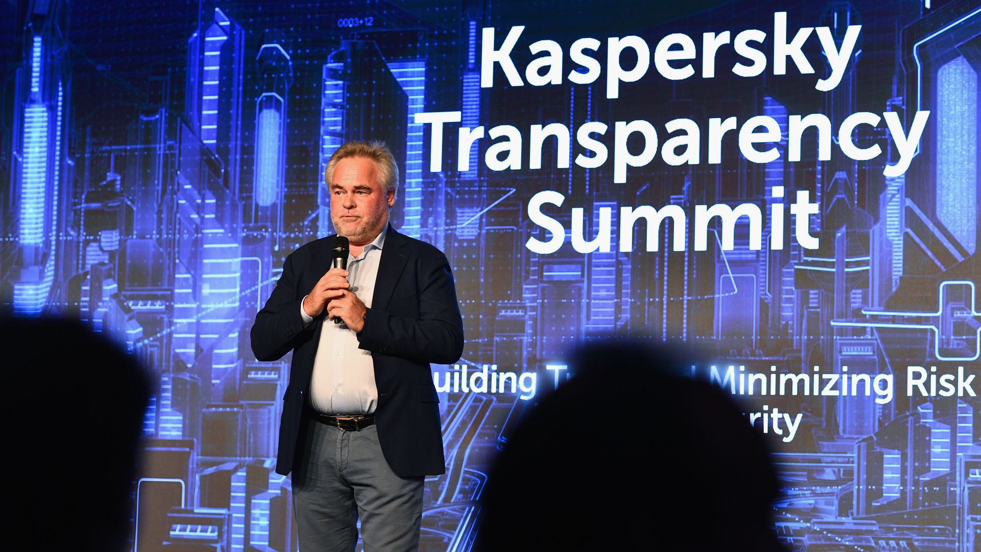 Eugene Kaspersky talking on stage