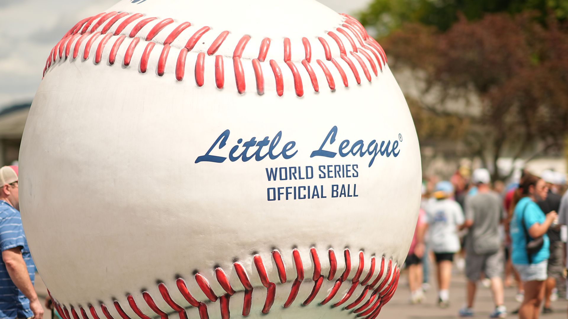 A large Little League World Series baseball.