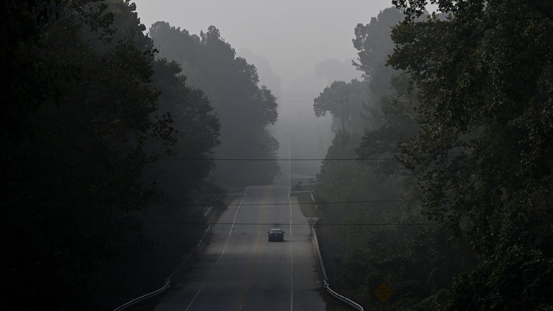 A chemical fire in a BioLab sends dangerous sulfur acid clouds in the air, and caused mandatory evacuations in Conyers GA, United States on September 30, 2024 (Photo by Peter Zay/Anadolu via Getty Images