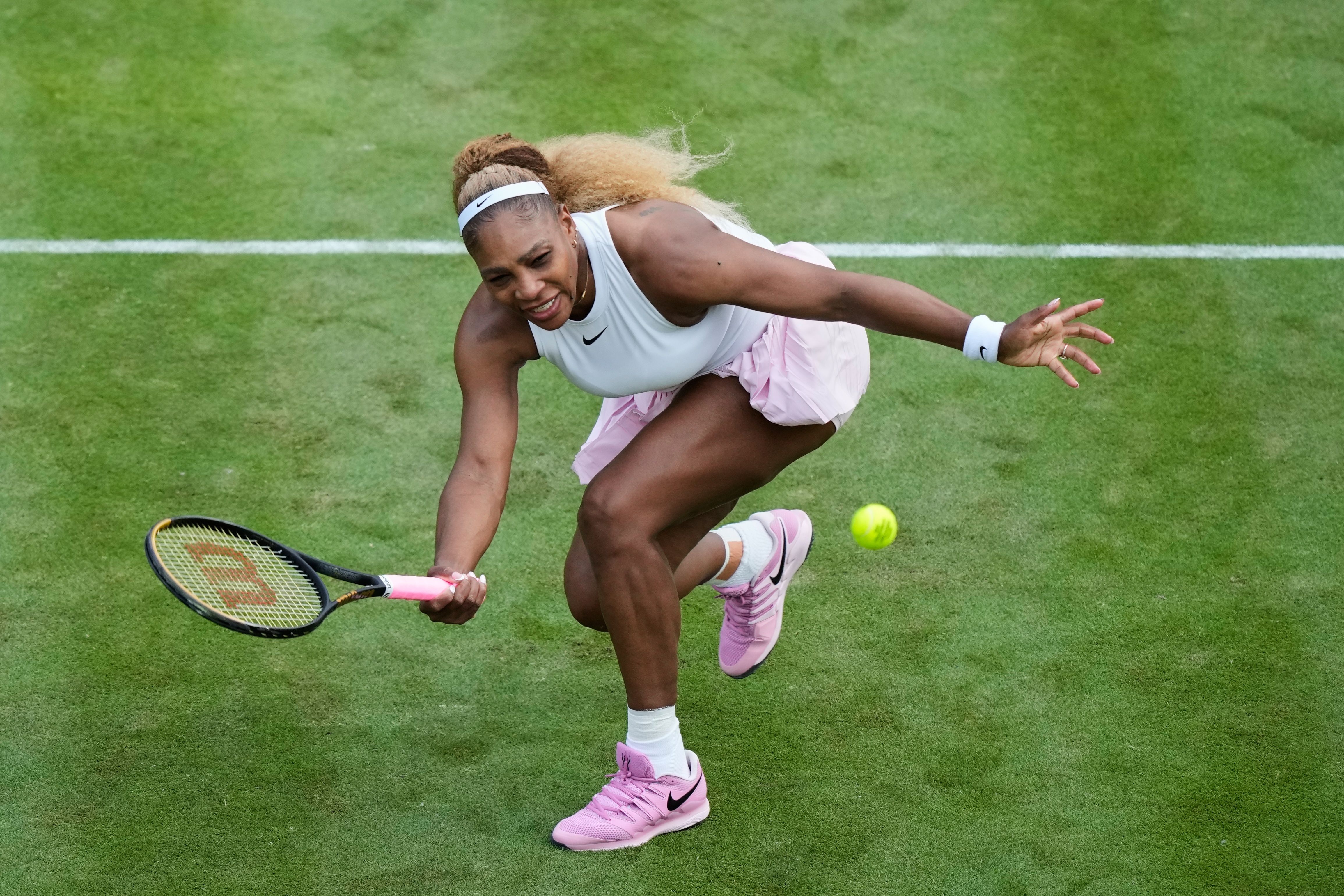 Serena Williams plays in a doubles match in Berlin last week.