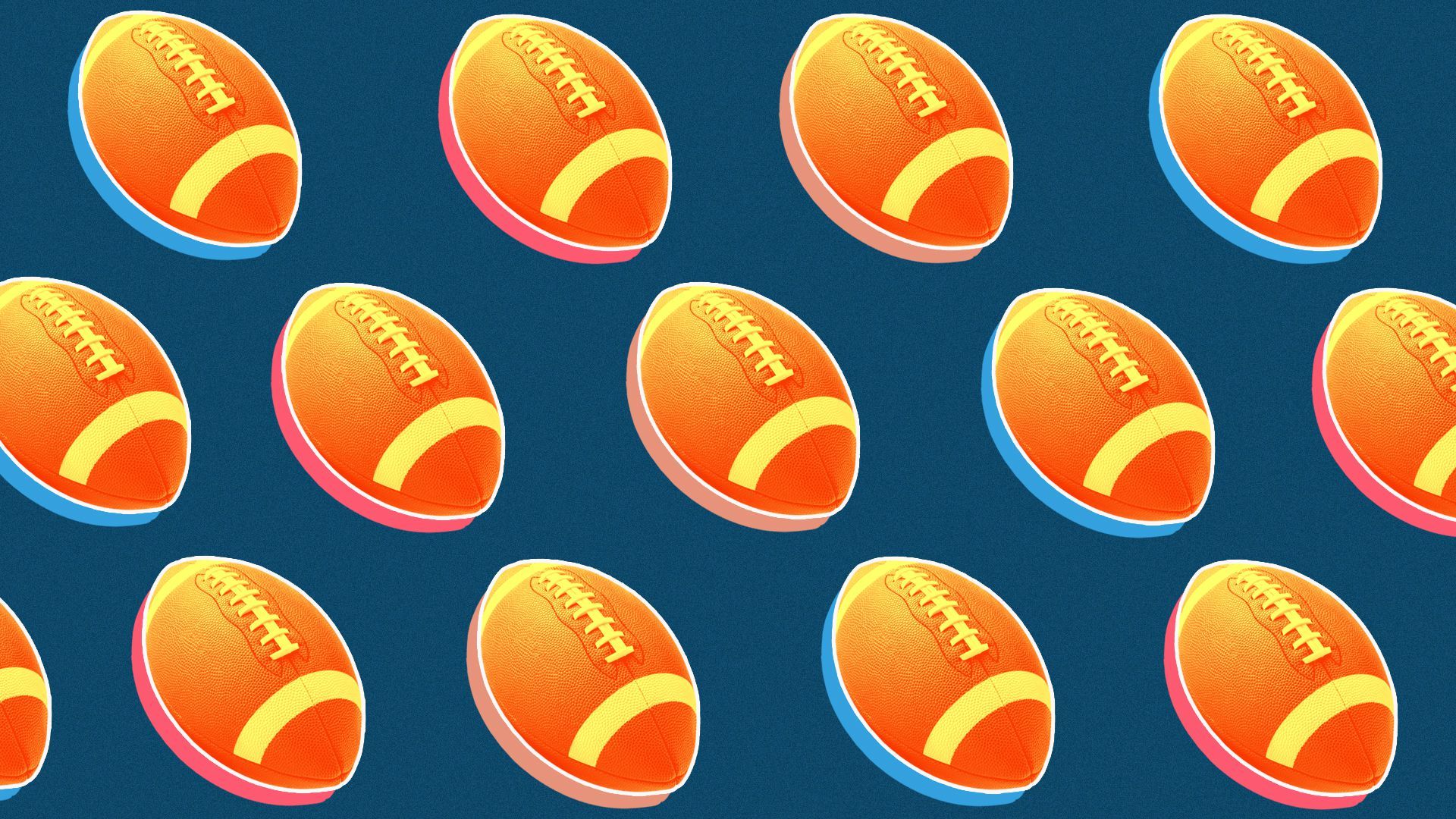 Illustrated pattern of footballs