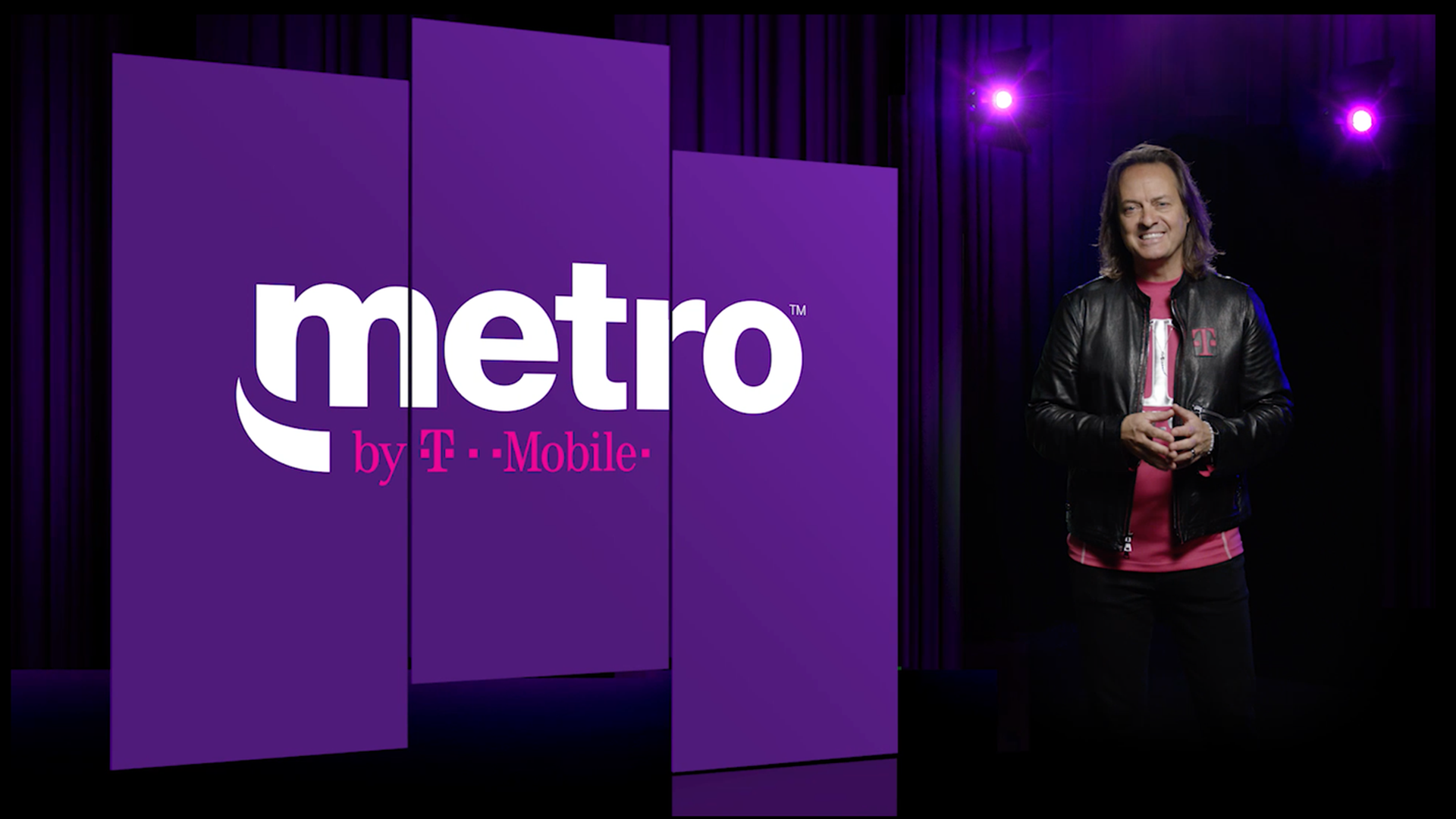 T-Mobile CEO John Legere with the new Metro logo