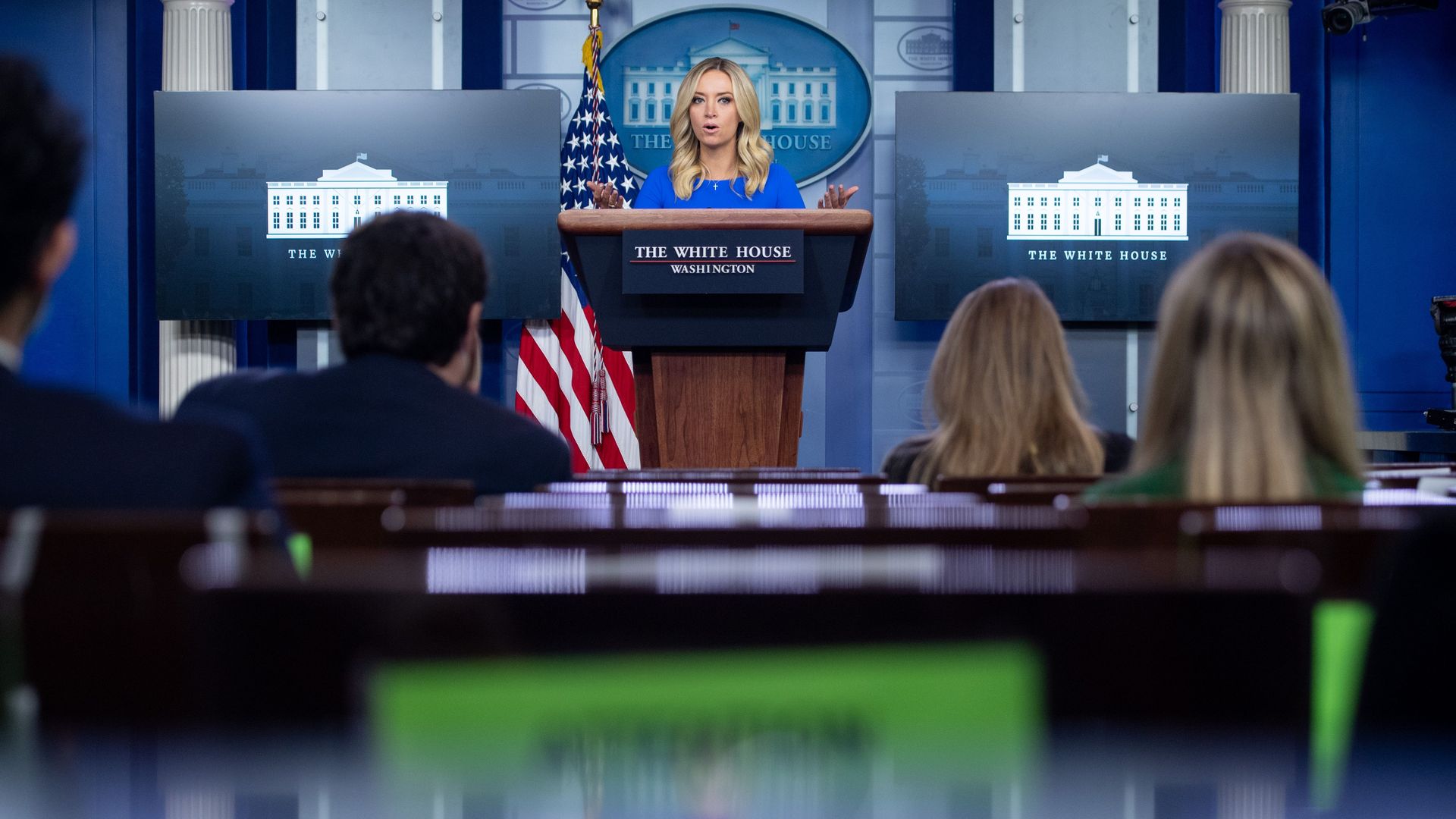 White House press secretary Kayleigh McEnany holding a press briefing on Oct. 1.