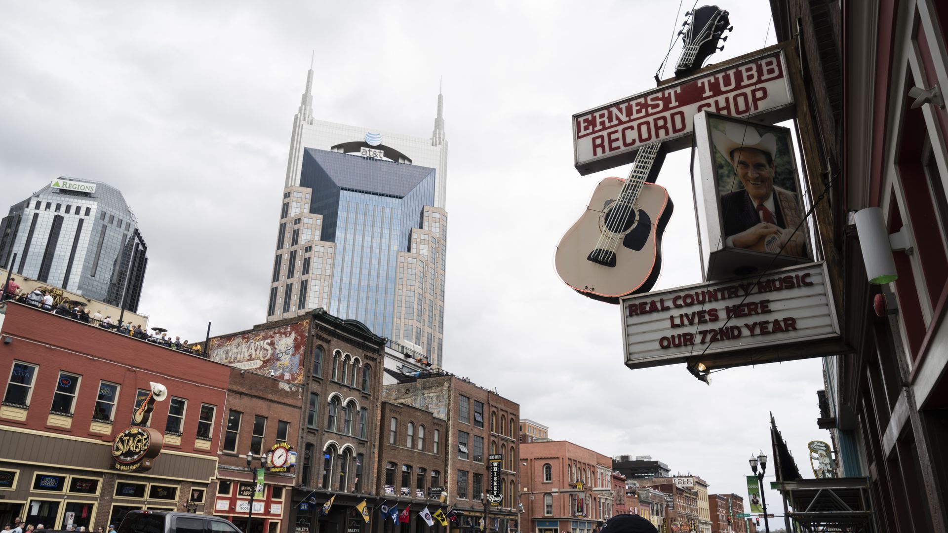The sign to Ernest Tubb Record Shop in 2019.