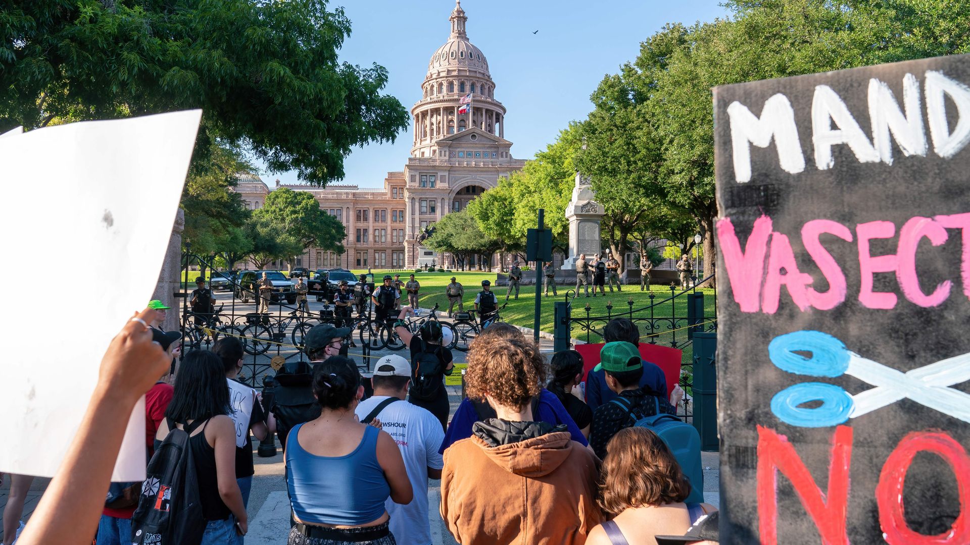 Pro-abortion demonstrators near the Texas Capitol building in 2022 in Austin.