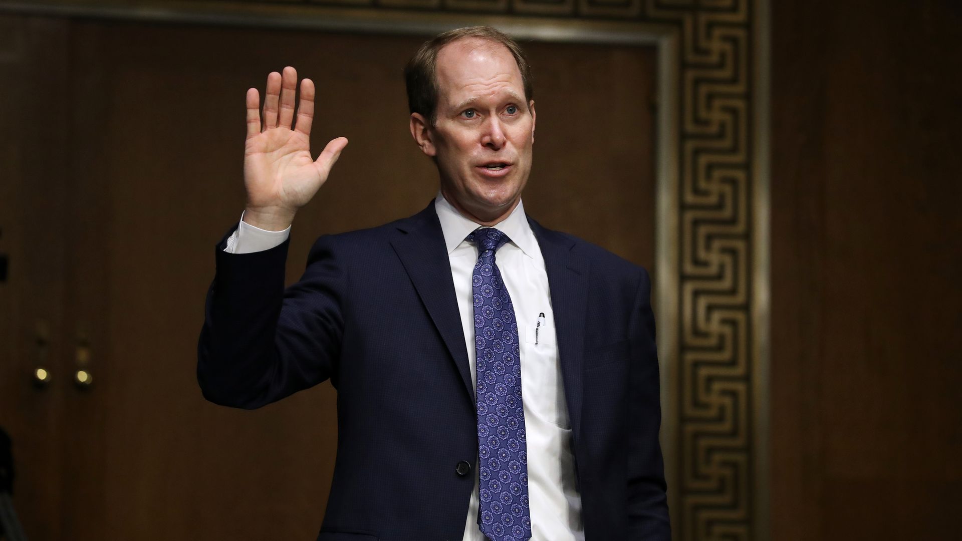 U.S. Attorney for the Northern District of Indiana Thomas Kirsch II is sworn in during his confirmation hearing before the Senate Judiciary Committee