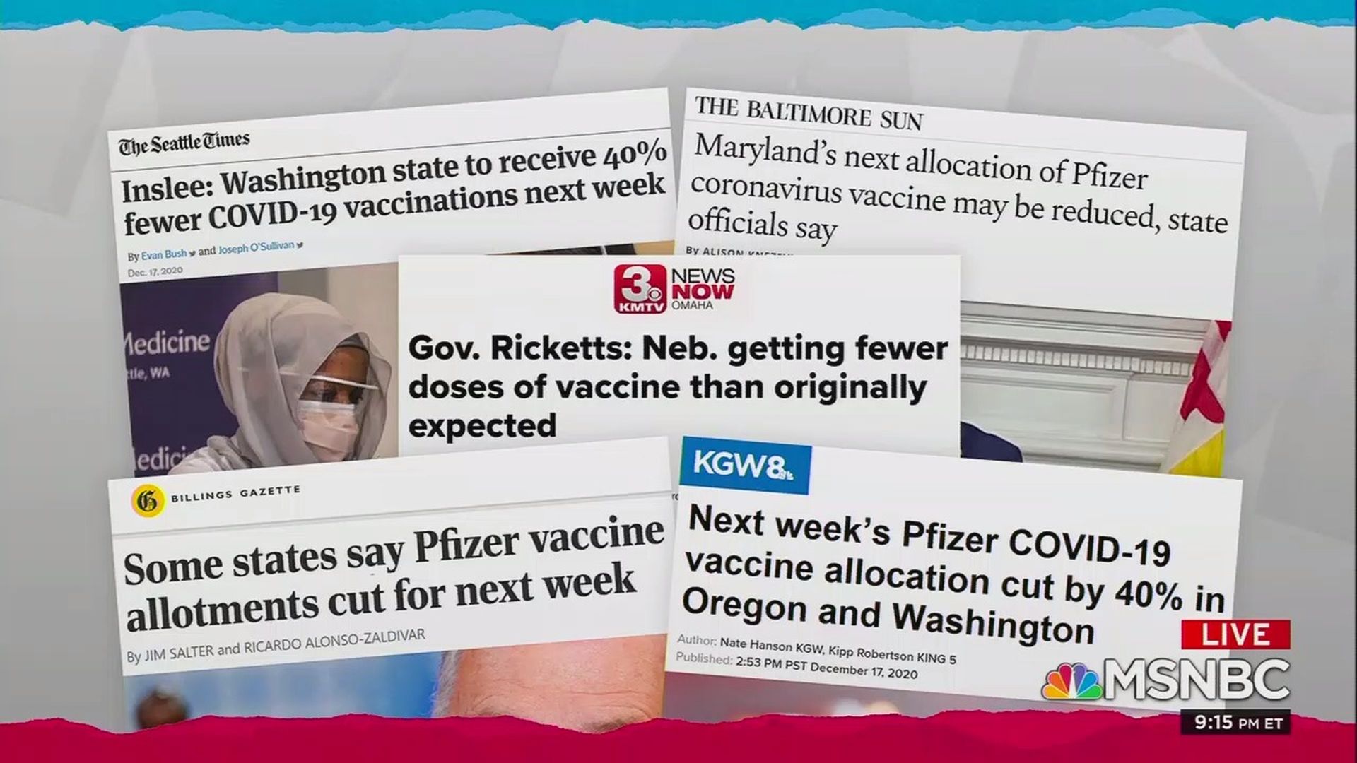 Headlines about vaccine shortages around the country