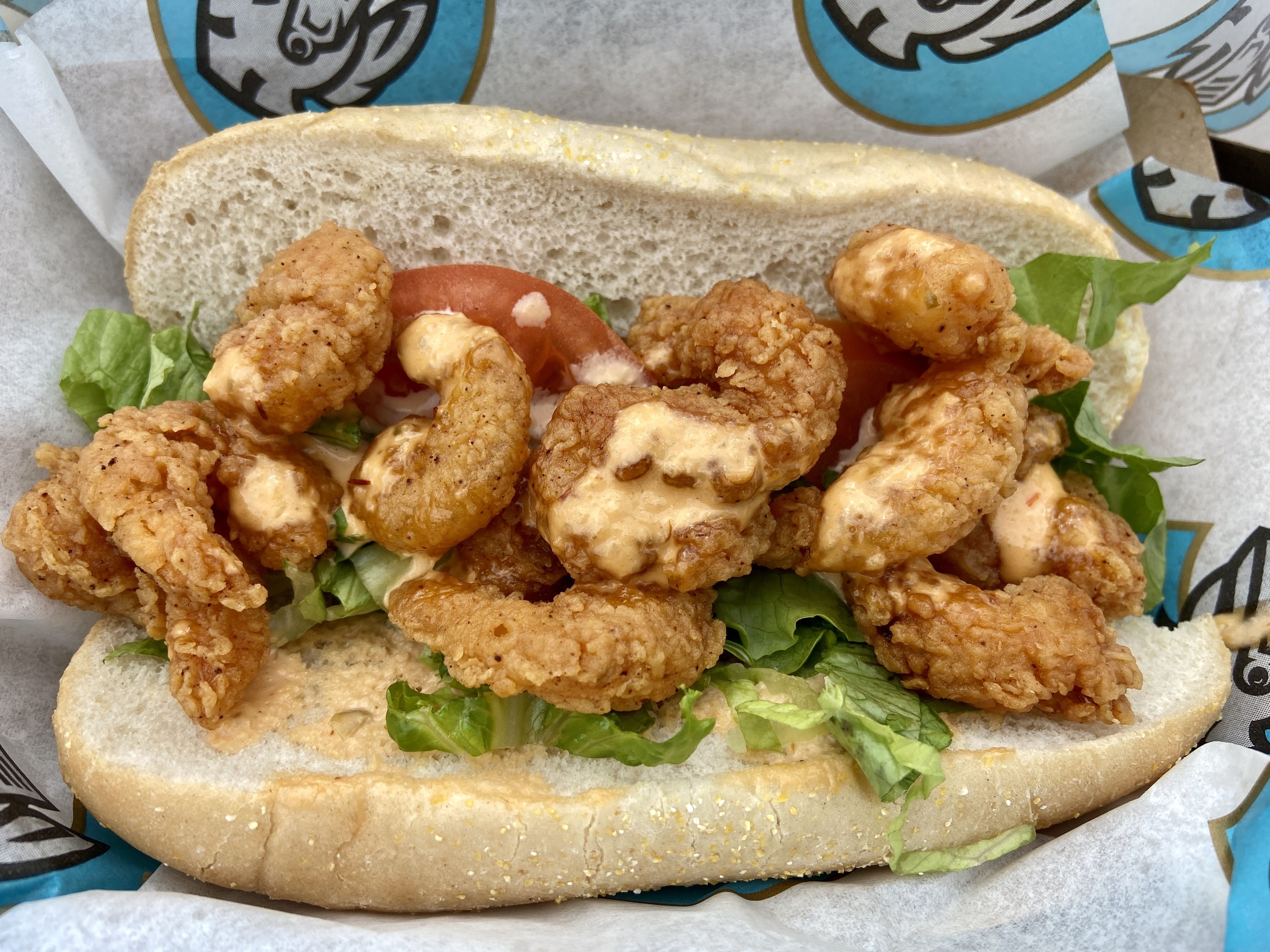 Shrimp Po' Boy. Photo: Ashley Mahoney/Axios