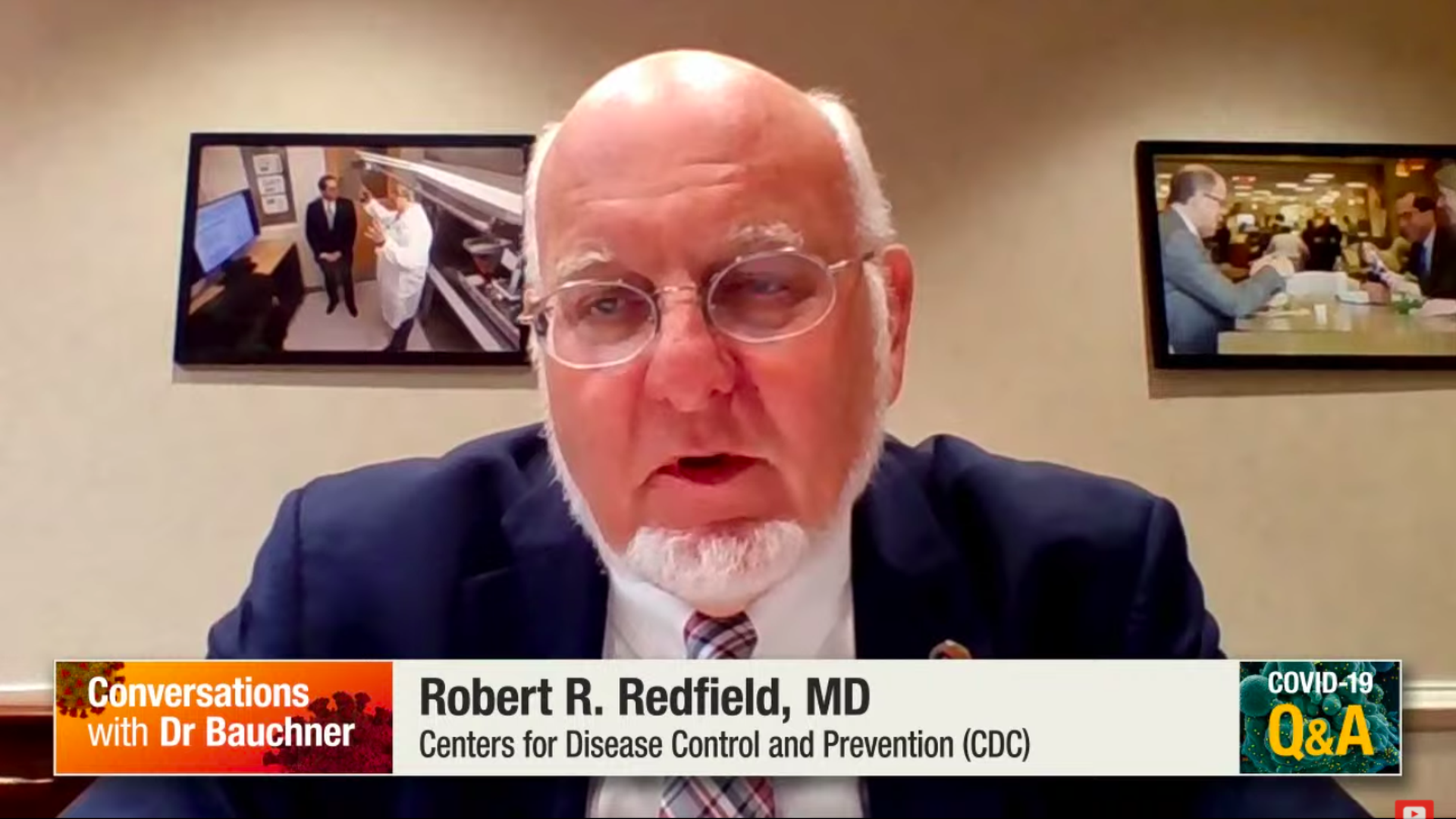 screenshot of CDC director Robert Redfield