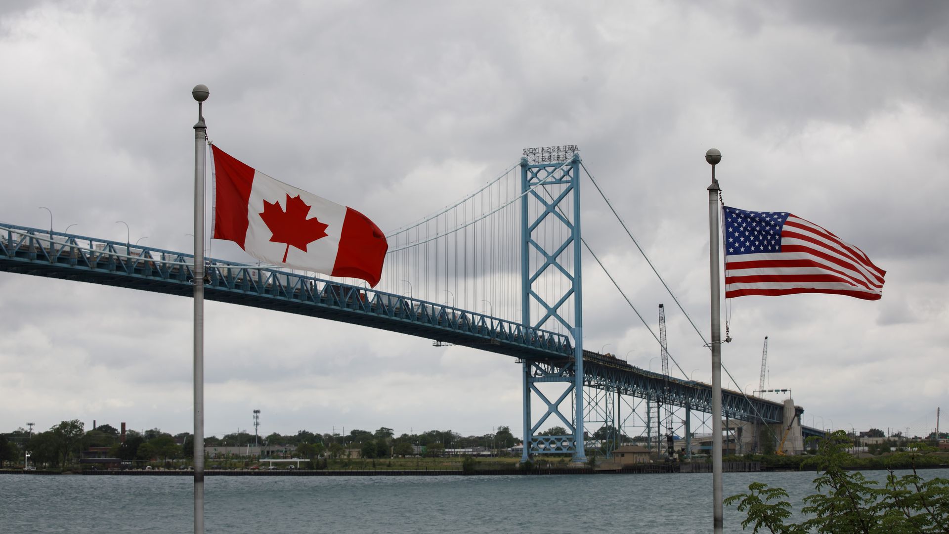 Ambassador Bridge connecting US and Canada