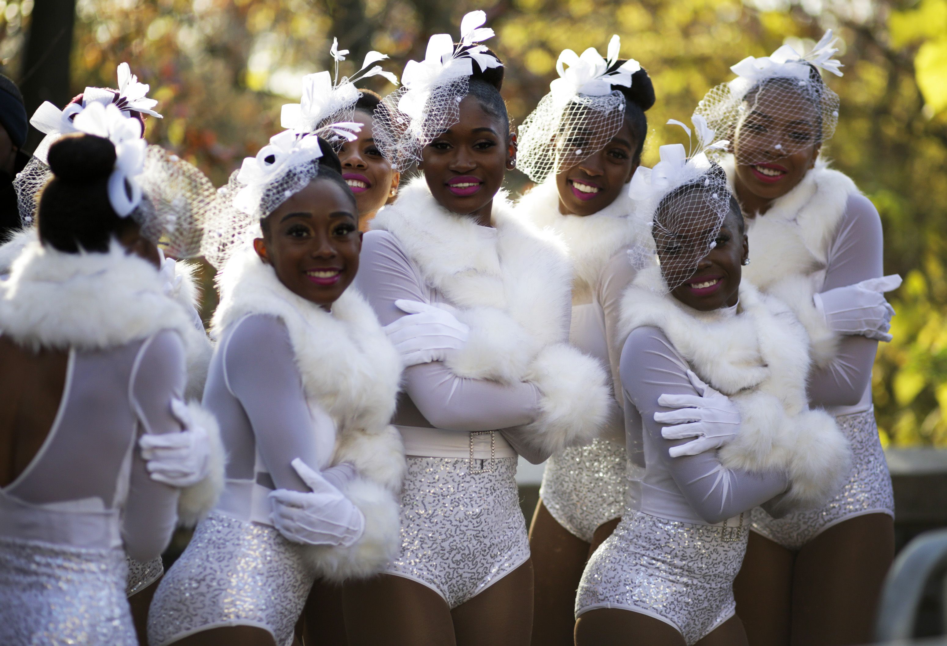 Revellers get ready to take part during the 95th-annual Macys Thanksgiving Day Parade