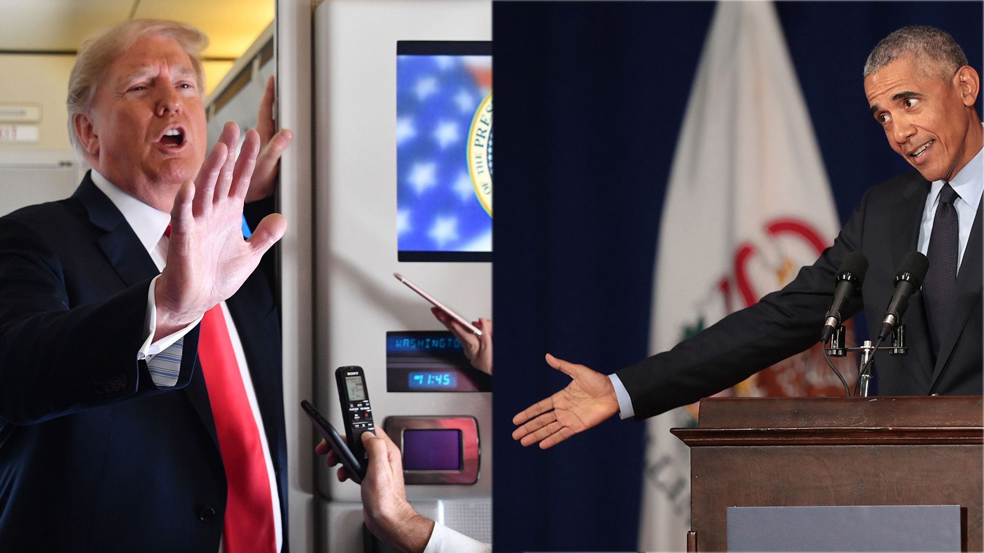 Former President Obama and President Trump