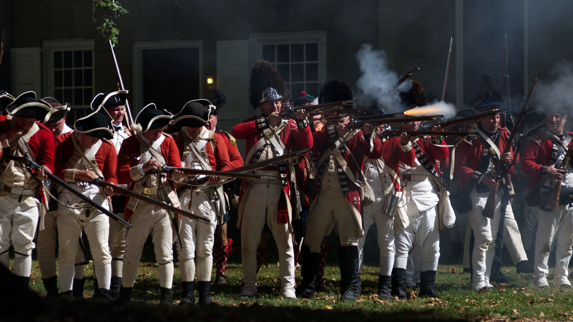 Annual re-enactment of the Battle of Germantown during the Revolutionary Germantown Festival at the Grounds of Cliveden, in Northwest Philadelphia, on October 7, 2017.