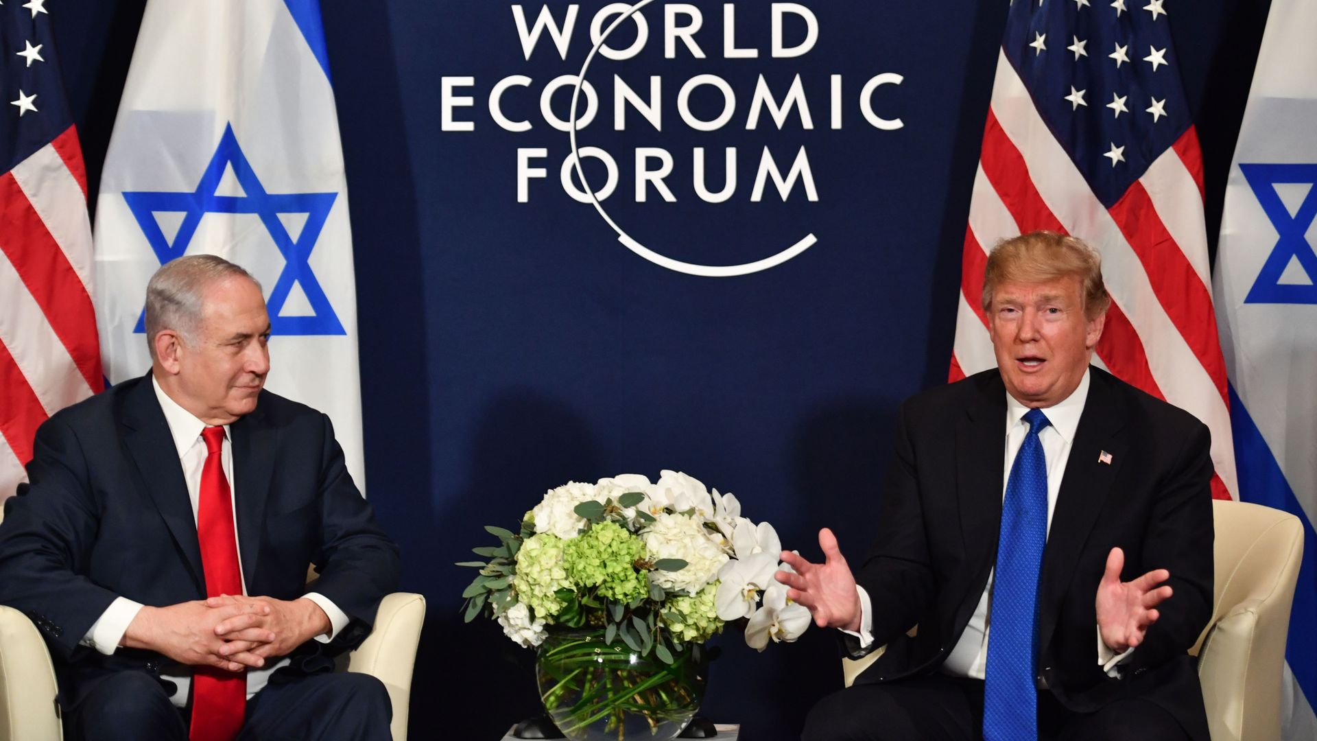 Trump and Netanyahu talk at Davos