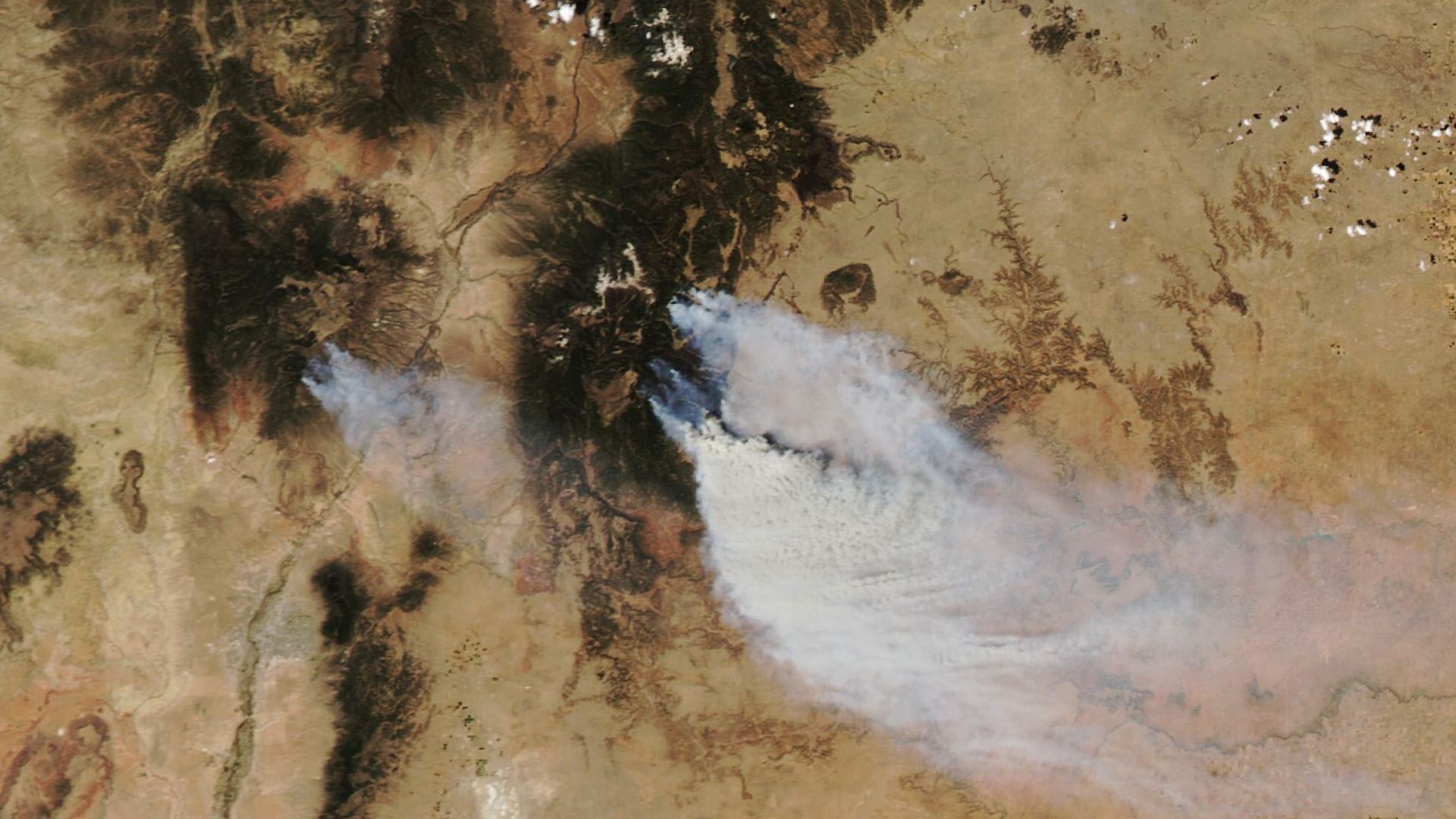 Smoke from wildfires in Las Vegas, New Mexico.