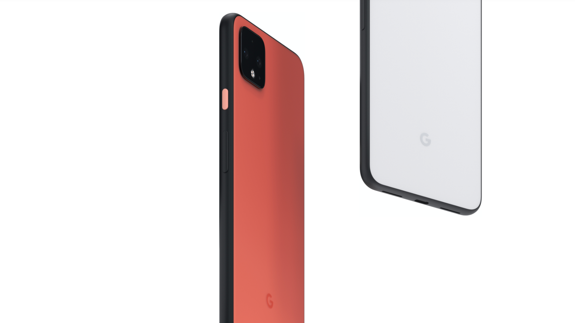 Google's Pixel 4 in white and Oh, So Orange