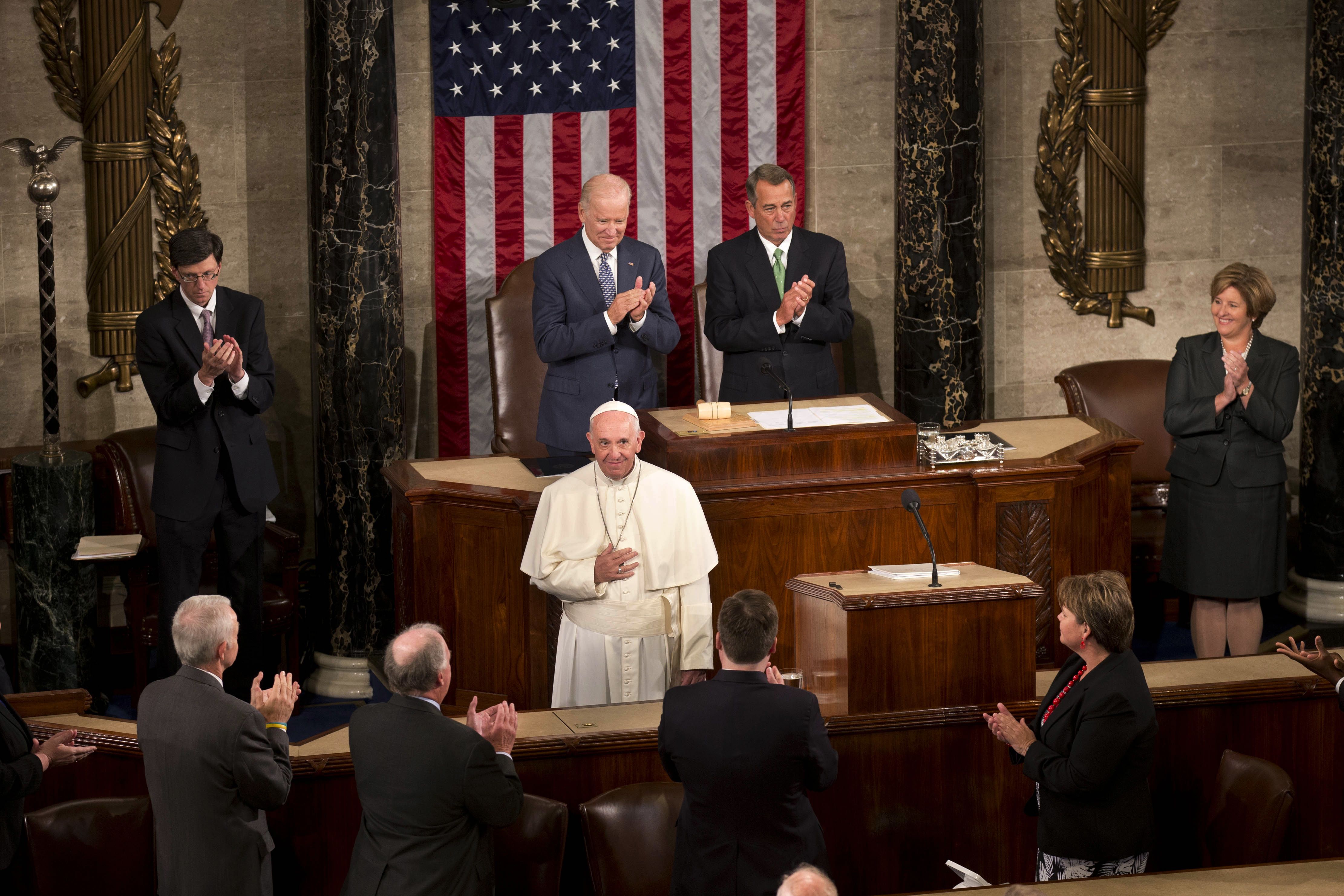 Pope stands before Congress