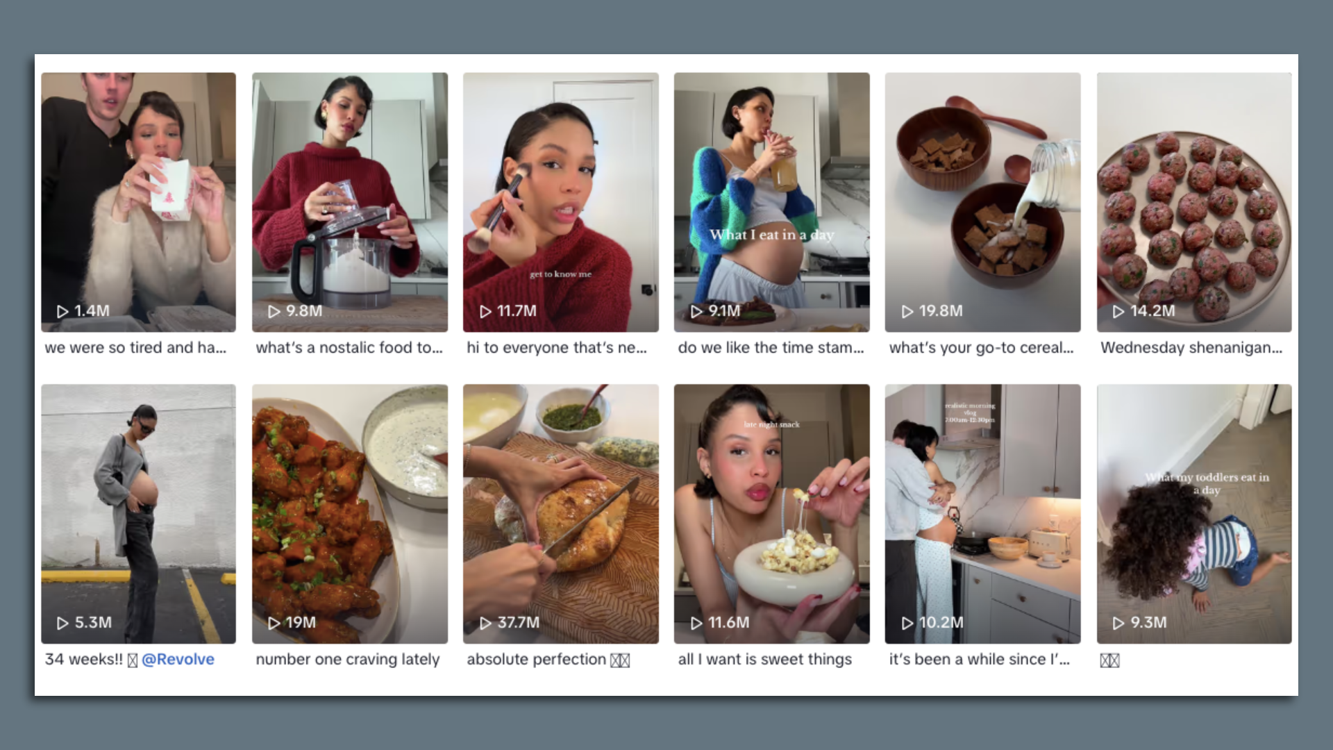 Nara Smith's TikTok feed. Image via TikTok