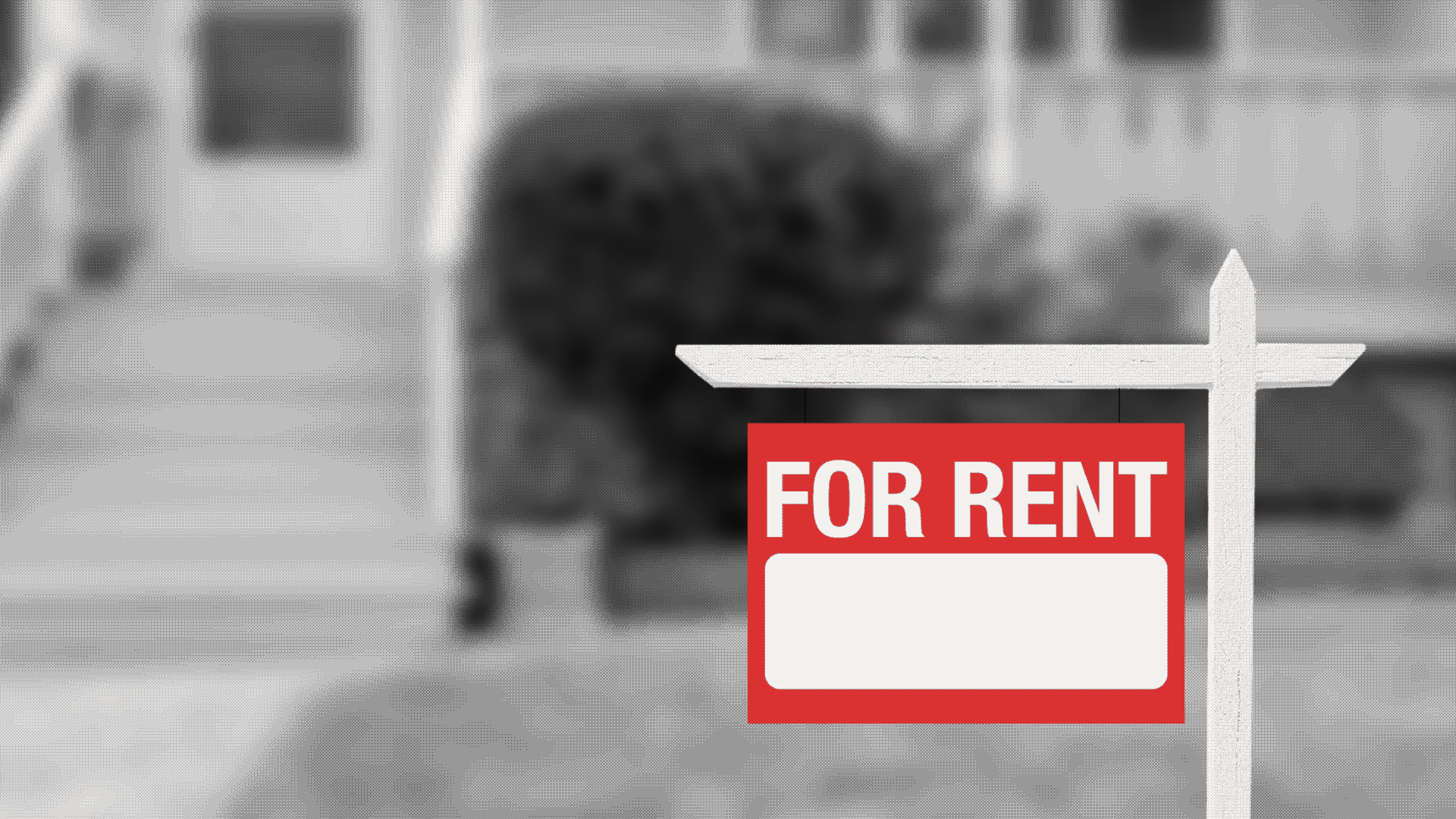 A for rent sign. 