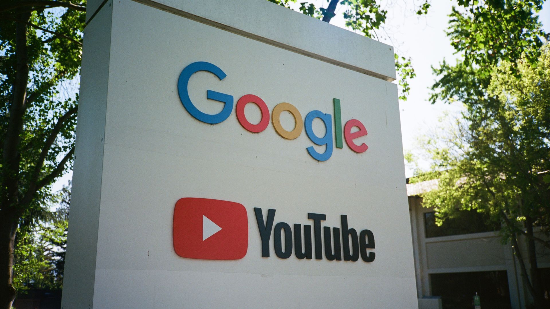 Photo of a sign reading Google and YouTube