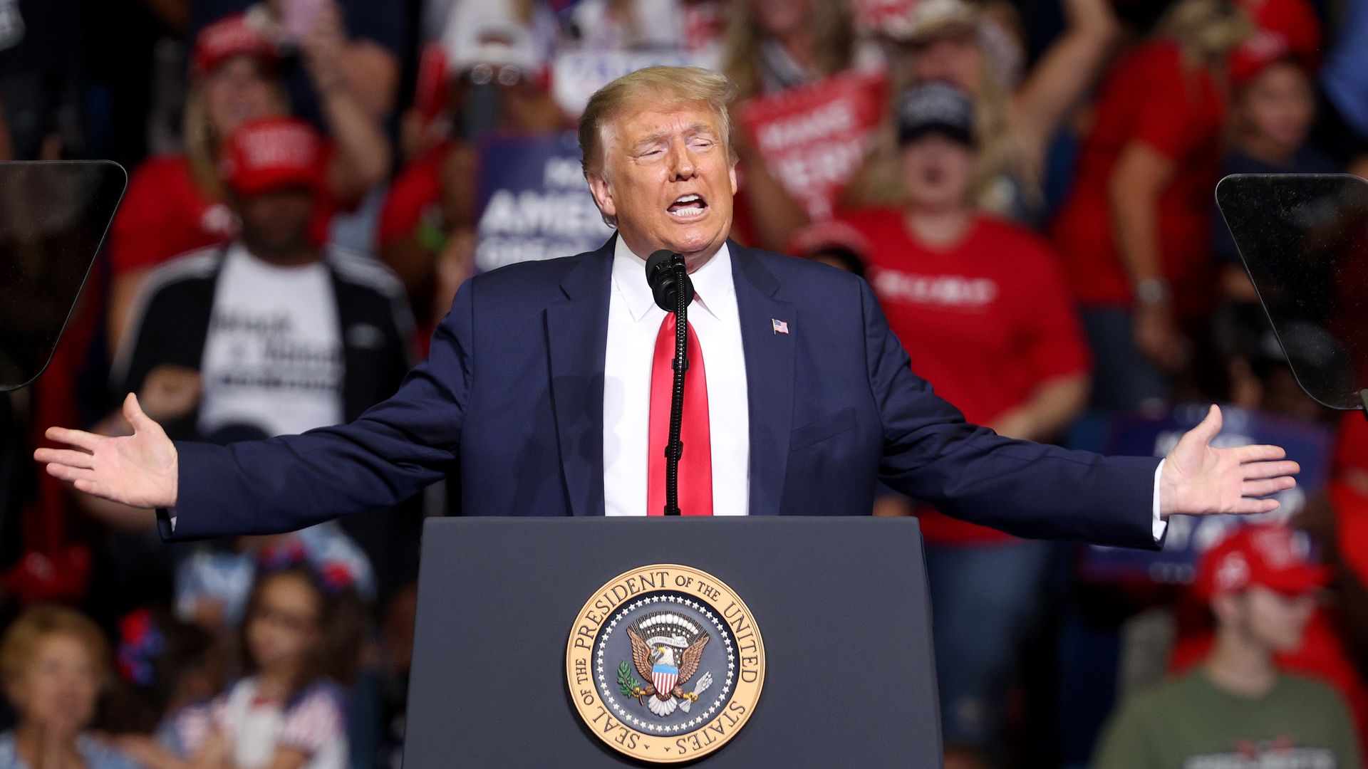 President Donald Trump arrives at a campaign rally at the BOK Center, June 20, 2020 in Tulsa, Oklahoma. 