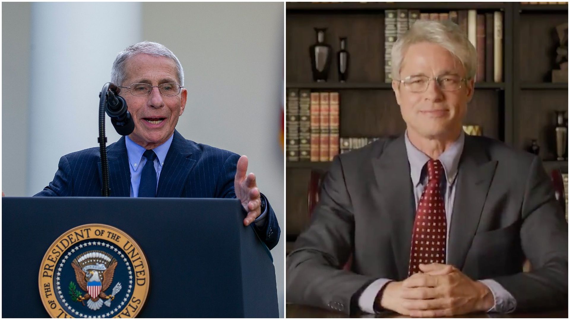 Anthony Fauci and Brad Pitt